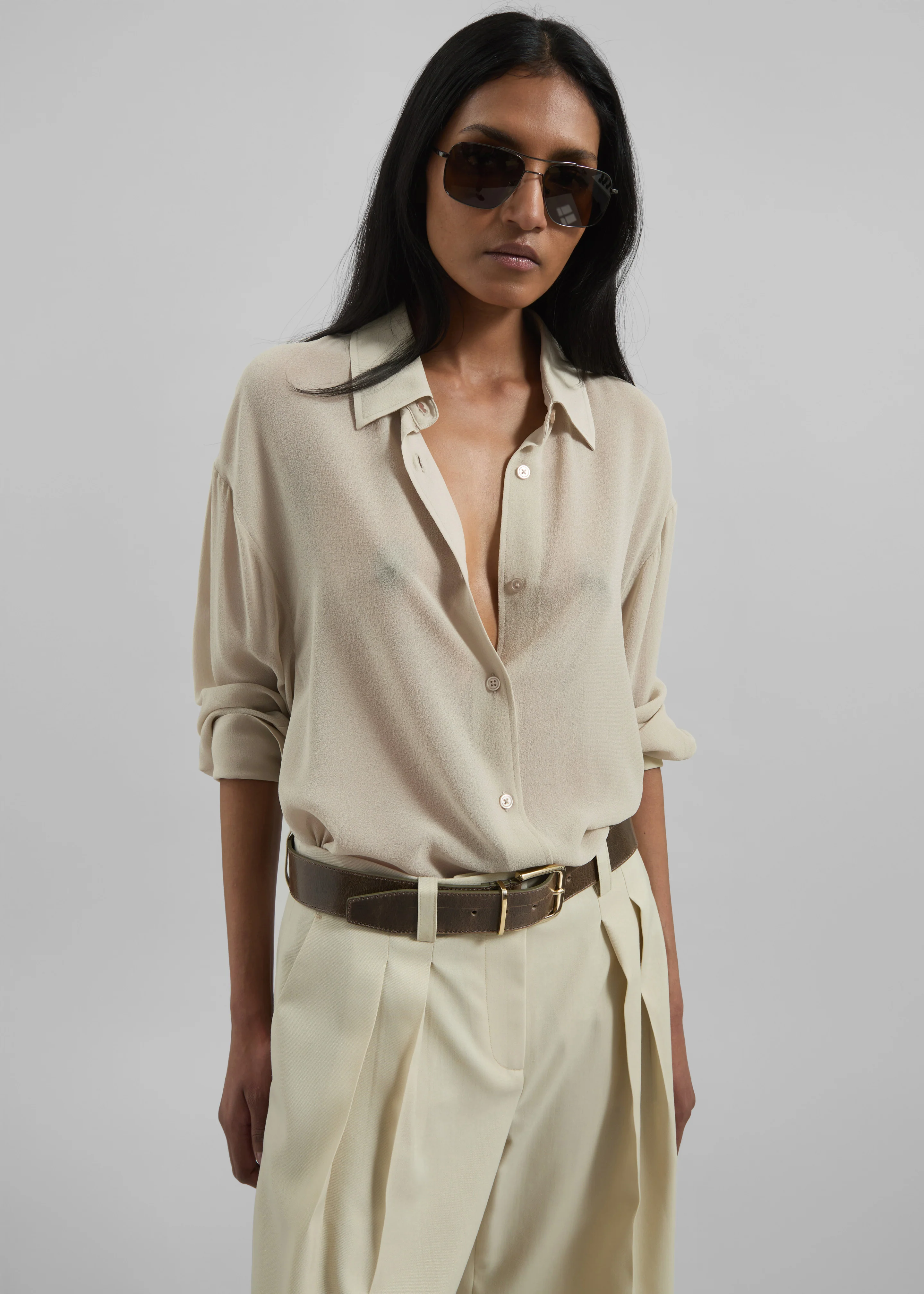 Peri Georgette Shirt - Cement