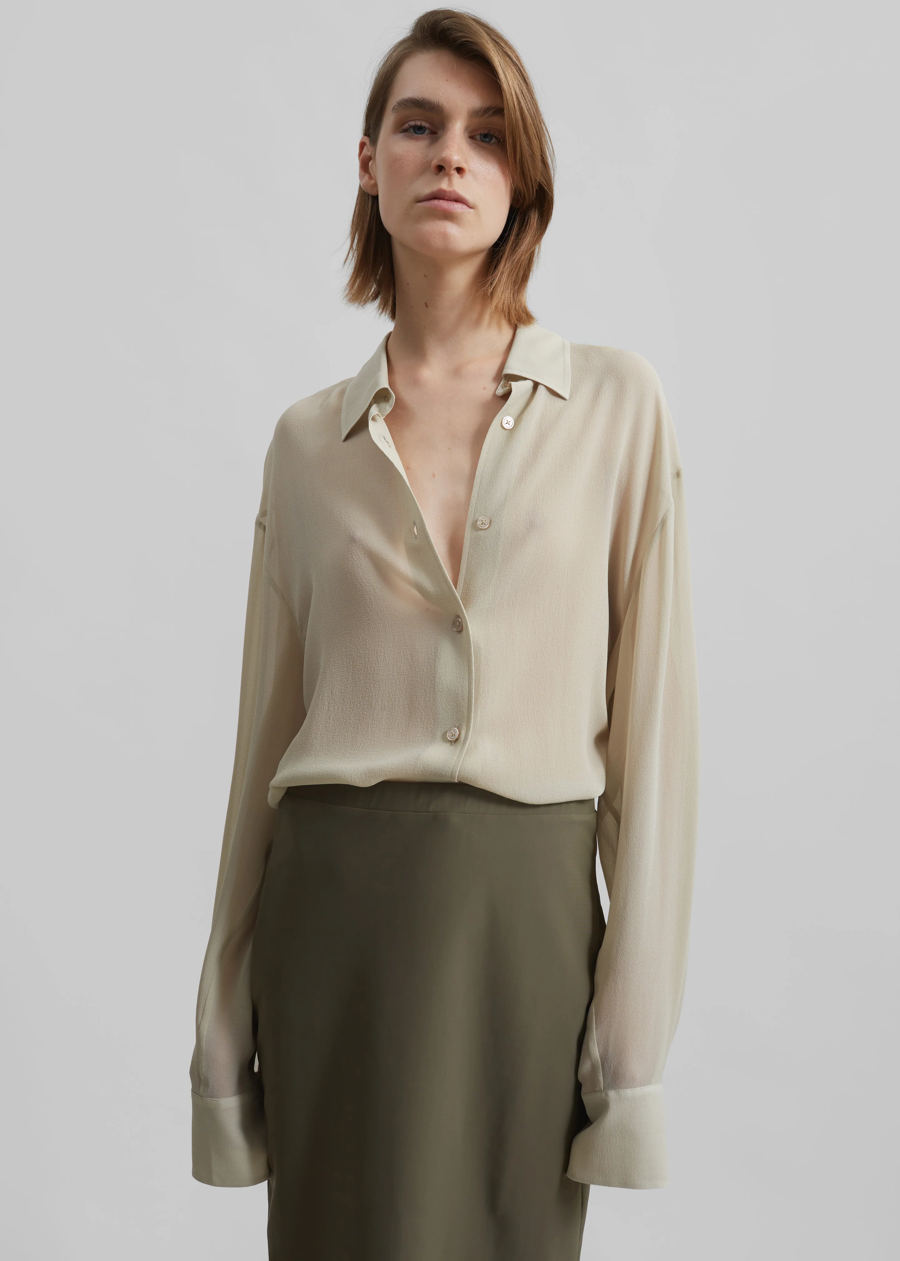 Peri Georgette Shirt - Cement - Image 11