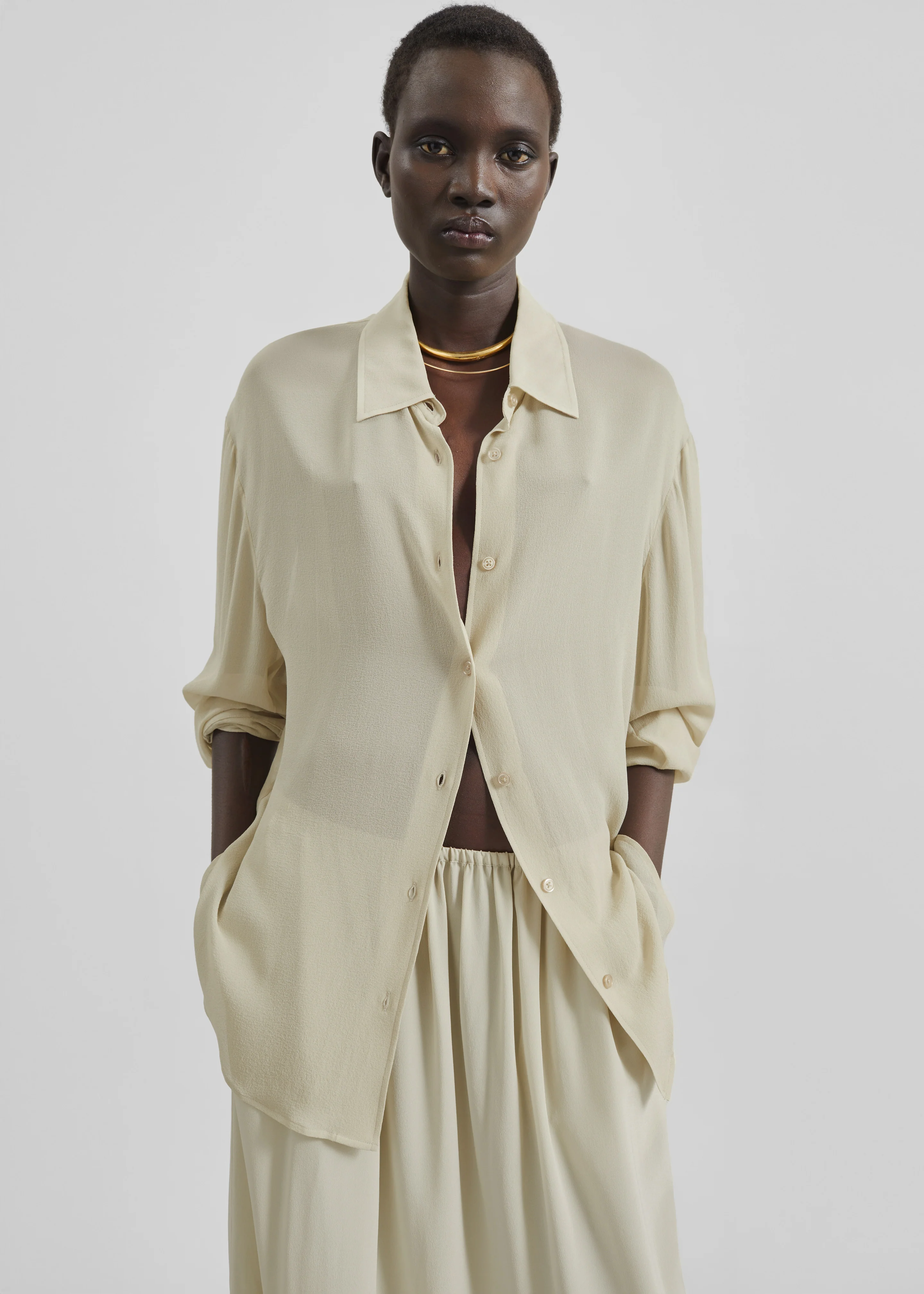 Peri Georgette Shirt - Cement - Image 5