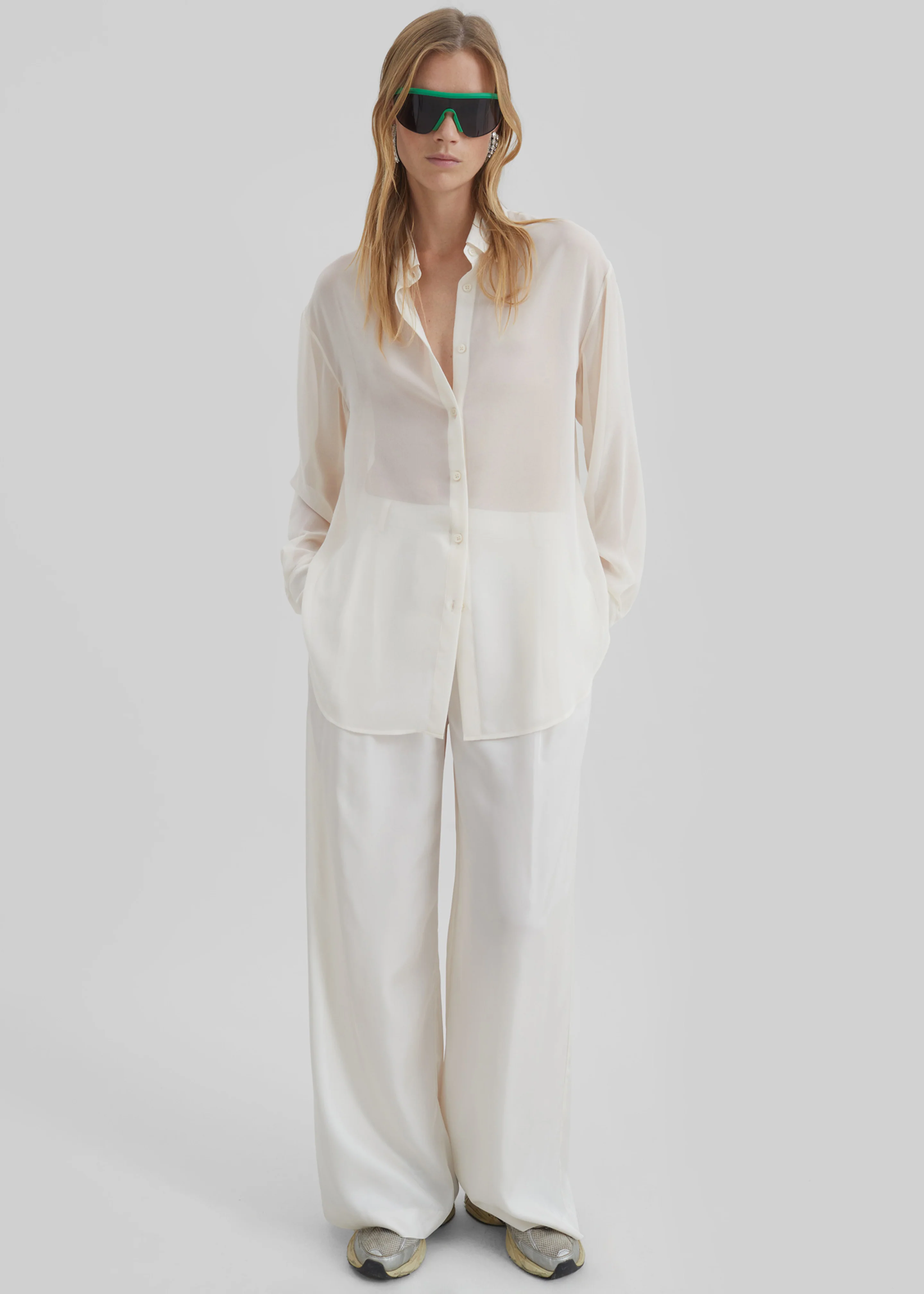 Peri Georgette Shirt - Ivory - Image 4