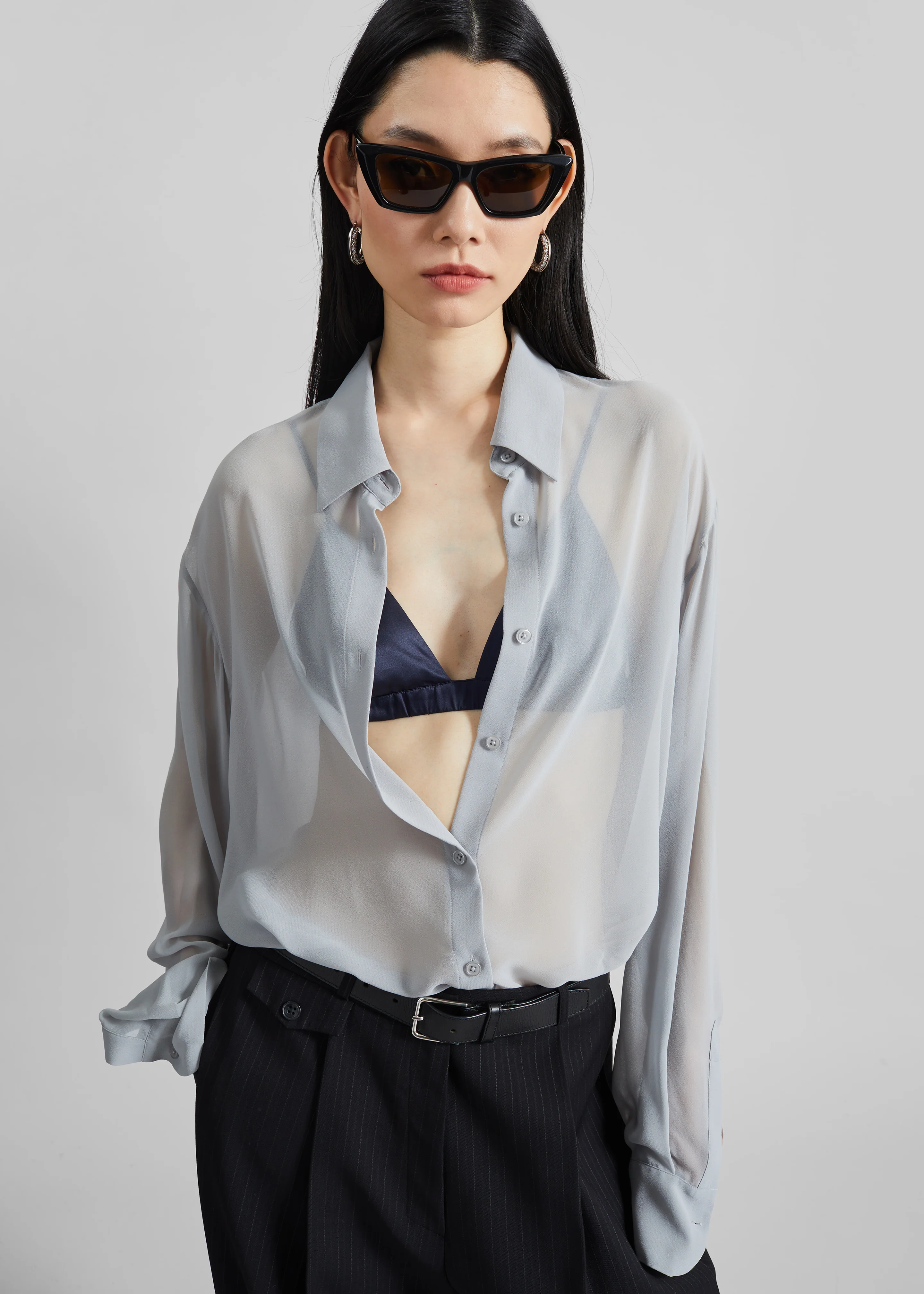 Peri Georgette Shirt - Slate Grey - Image 2