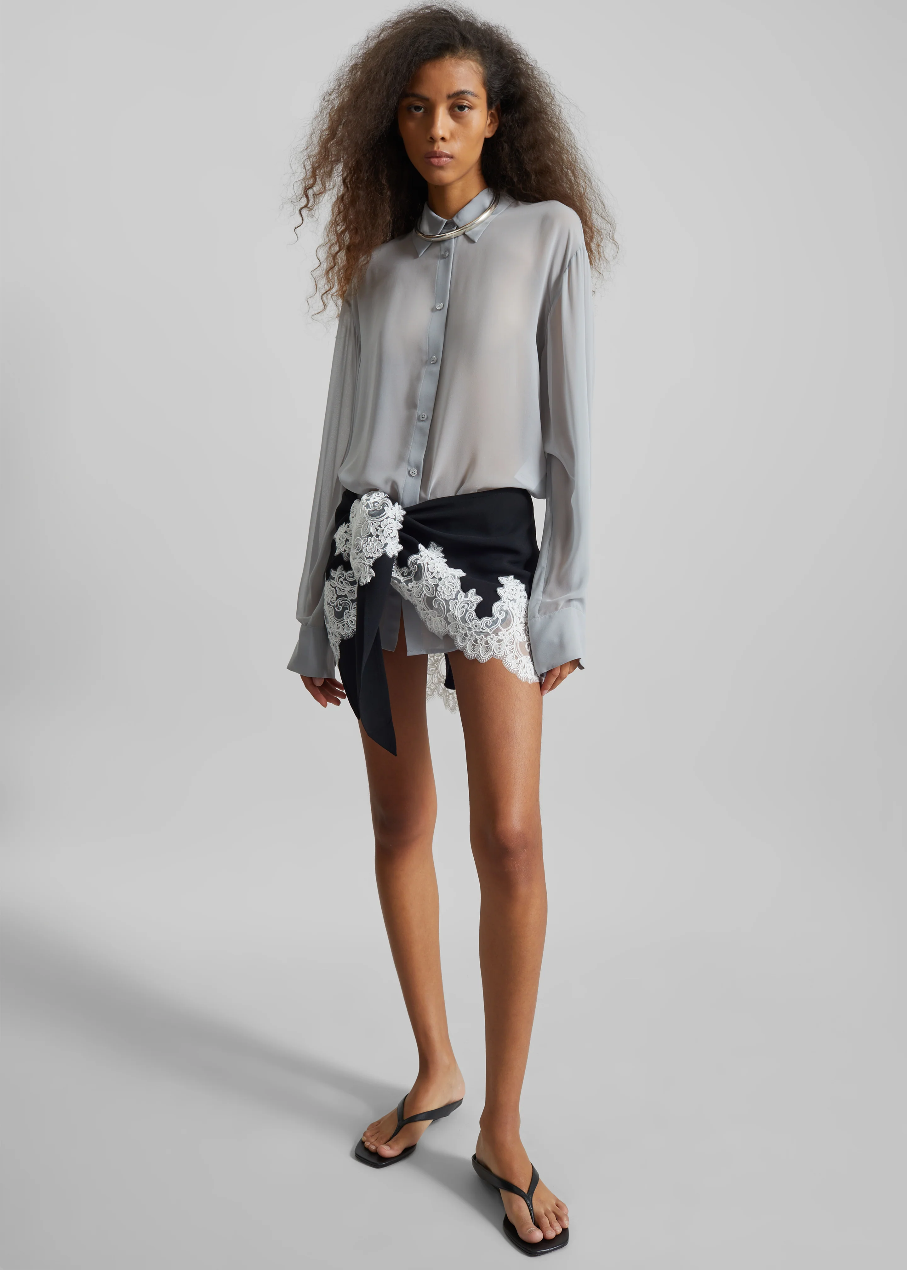 Peri Georgette Shirt - Slate Grey - Image 3