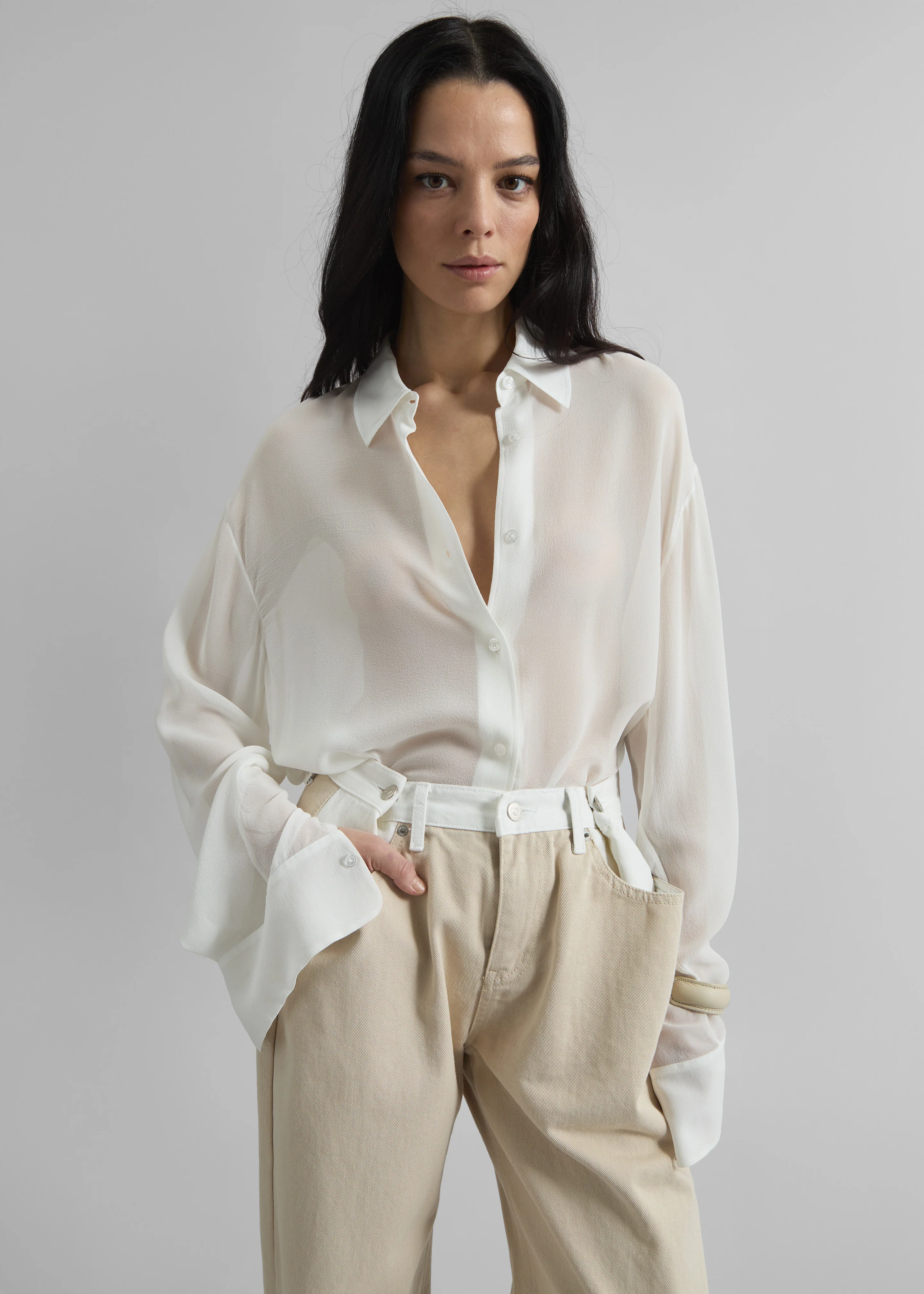 Peri Georgette Shirt - White - Image 6