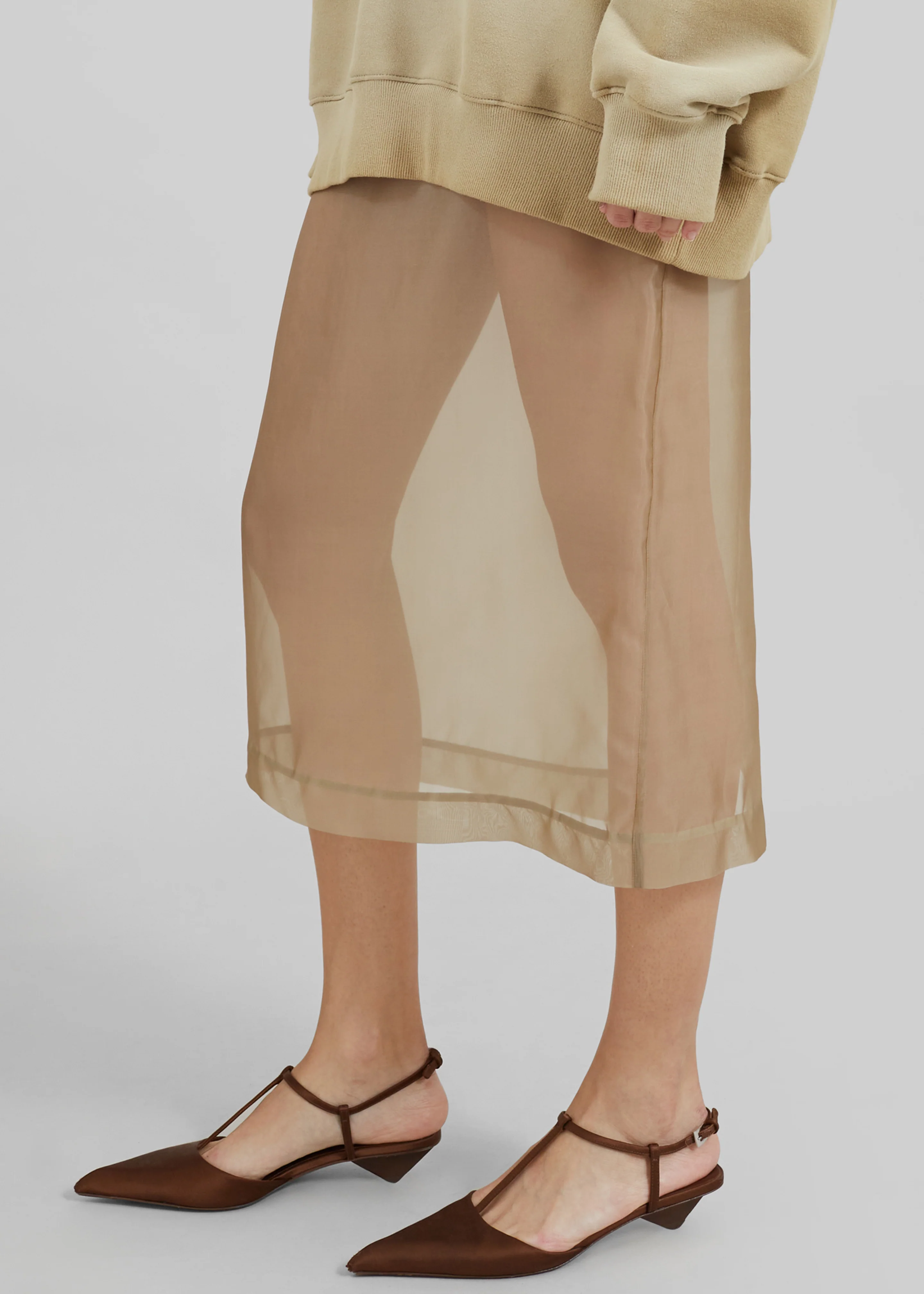 Peri Sheer Midi Skirt - Desert Sand - Image 3