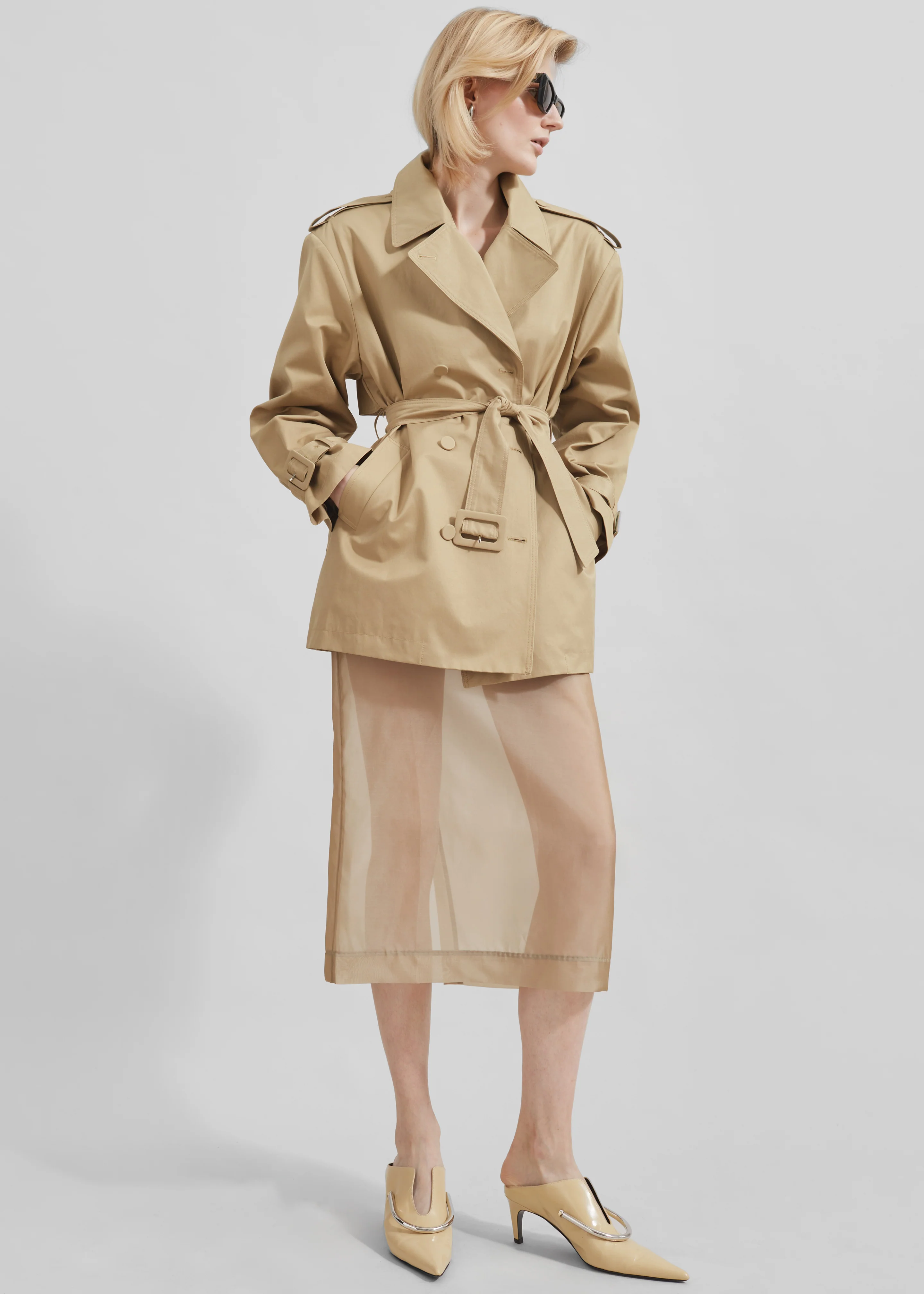 Peri Sheer Midi Skirt - Desert Sand - Image 4