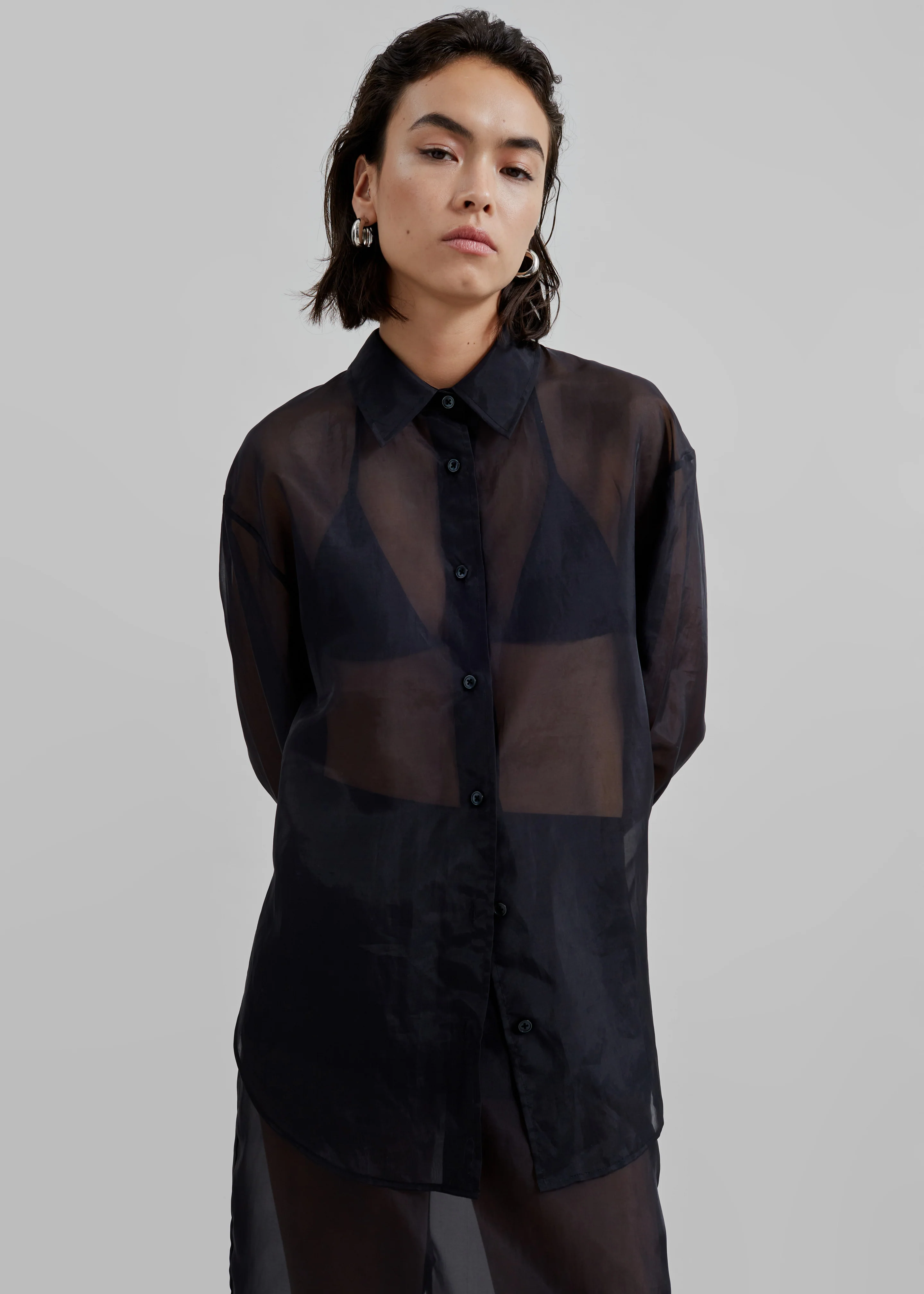 Peri Sheer Shirt - Black - Image 2