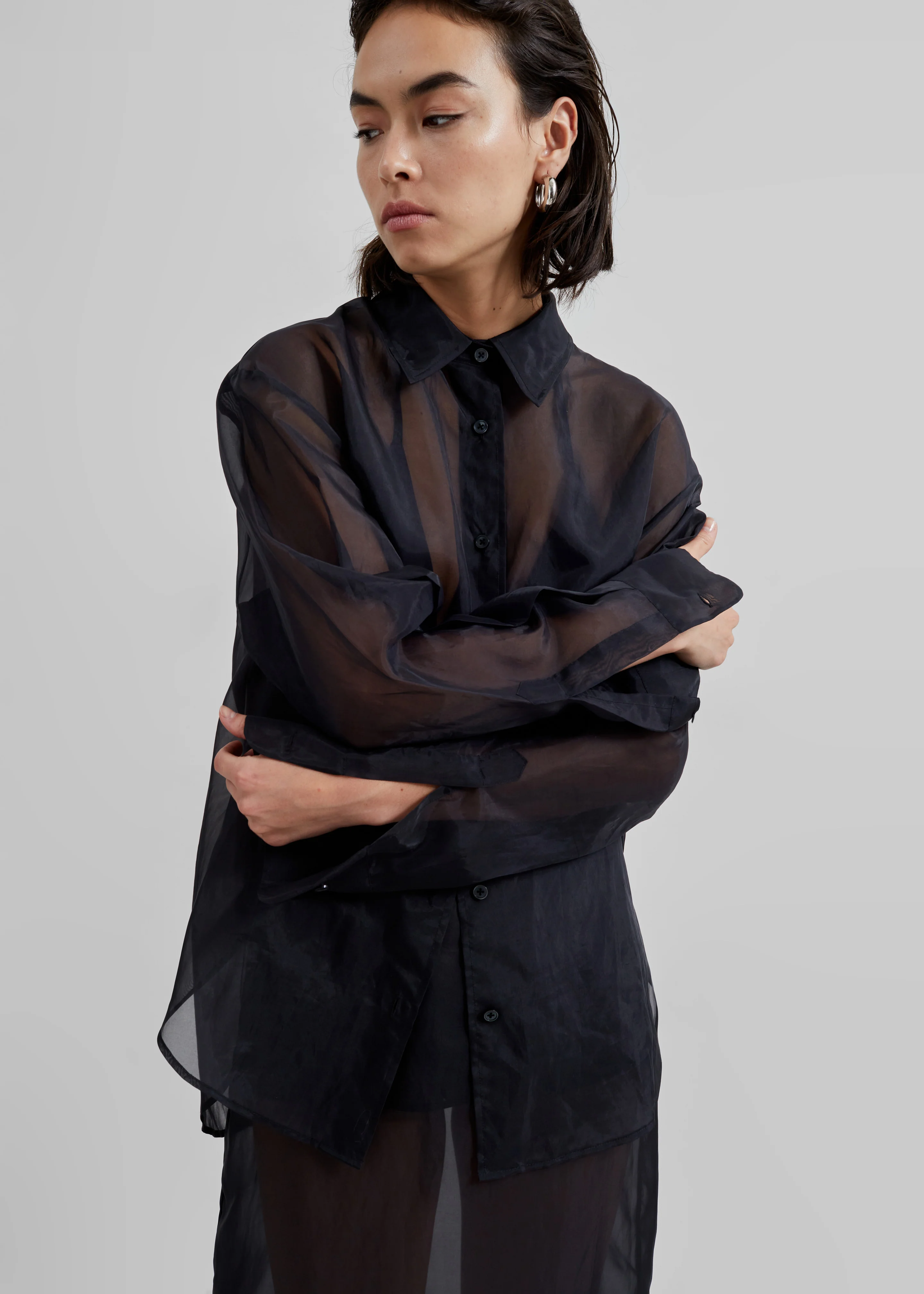 Peri Sheer Shirt - Black - Image 3