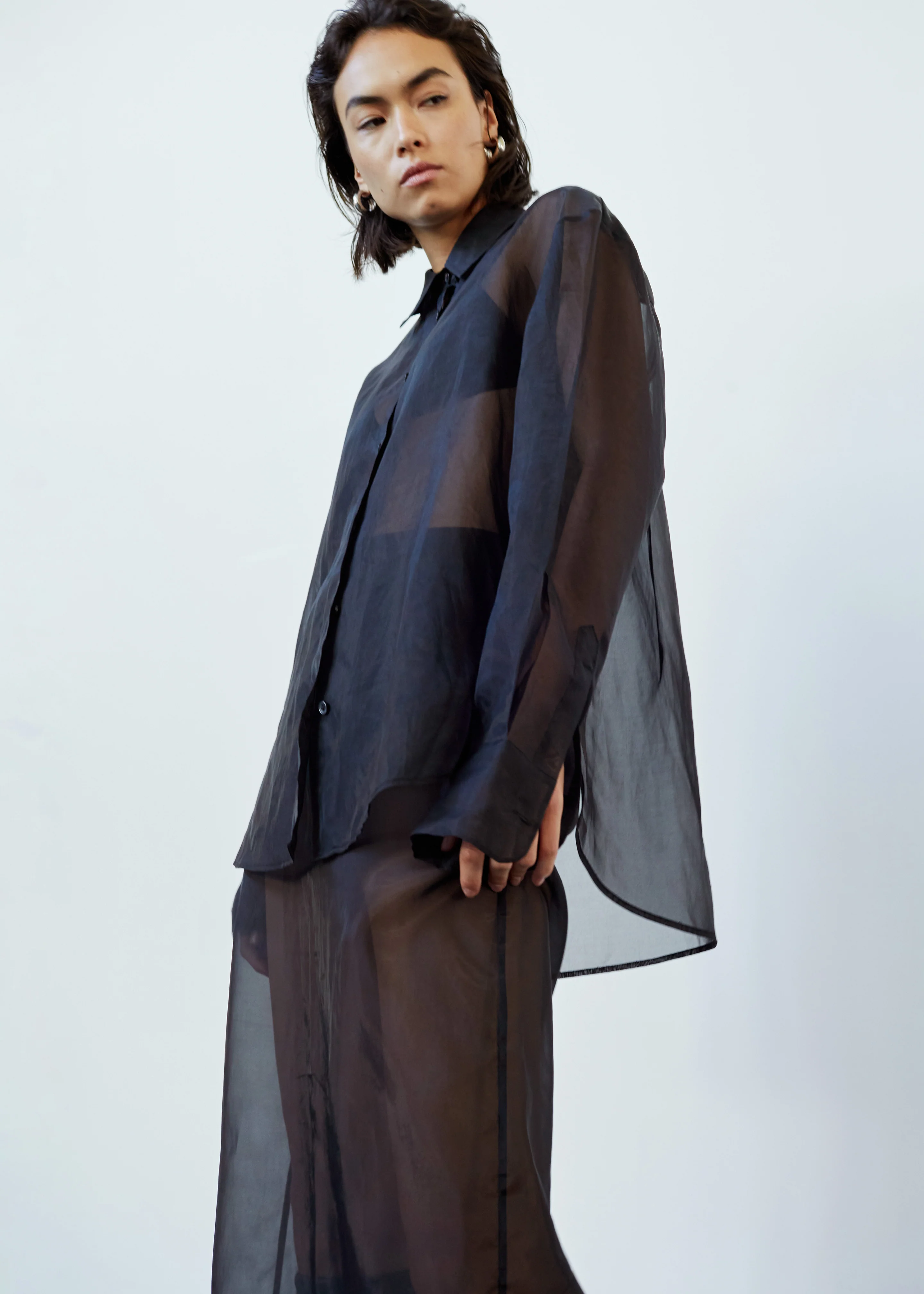 Peri Sheer Shirt - Black - Image 4
