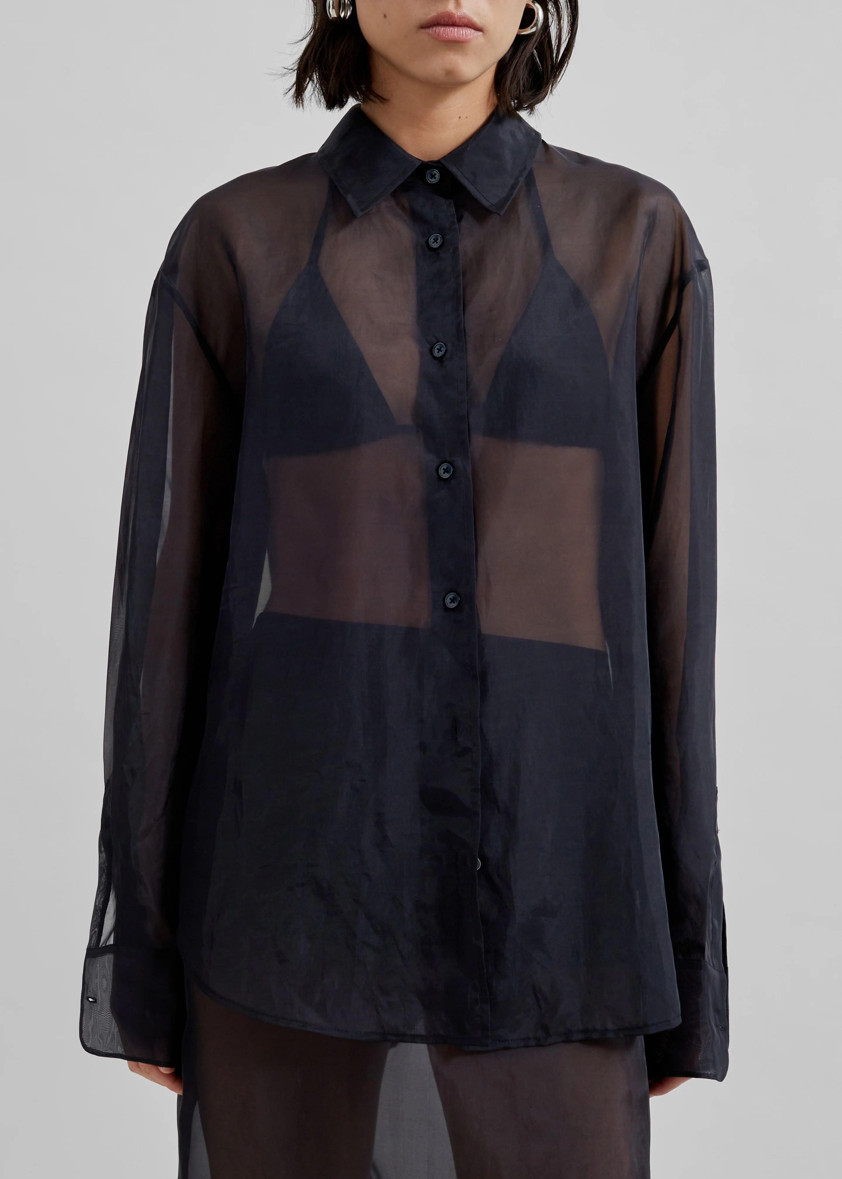Peri Sheer Shirt - Black - Image 5