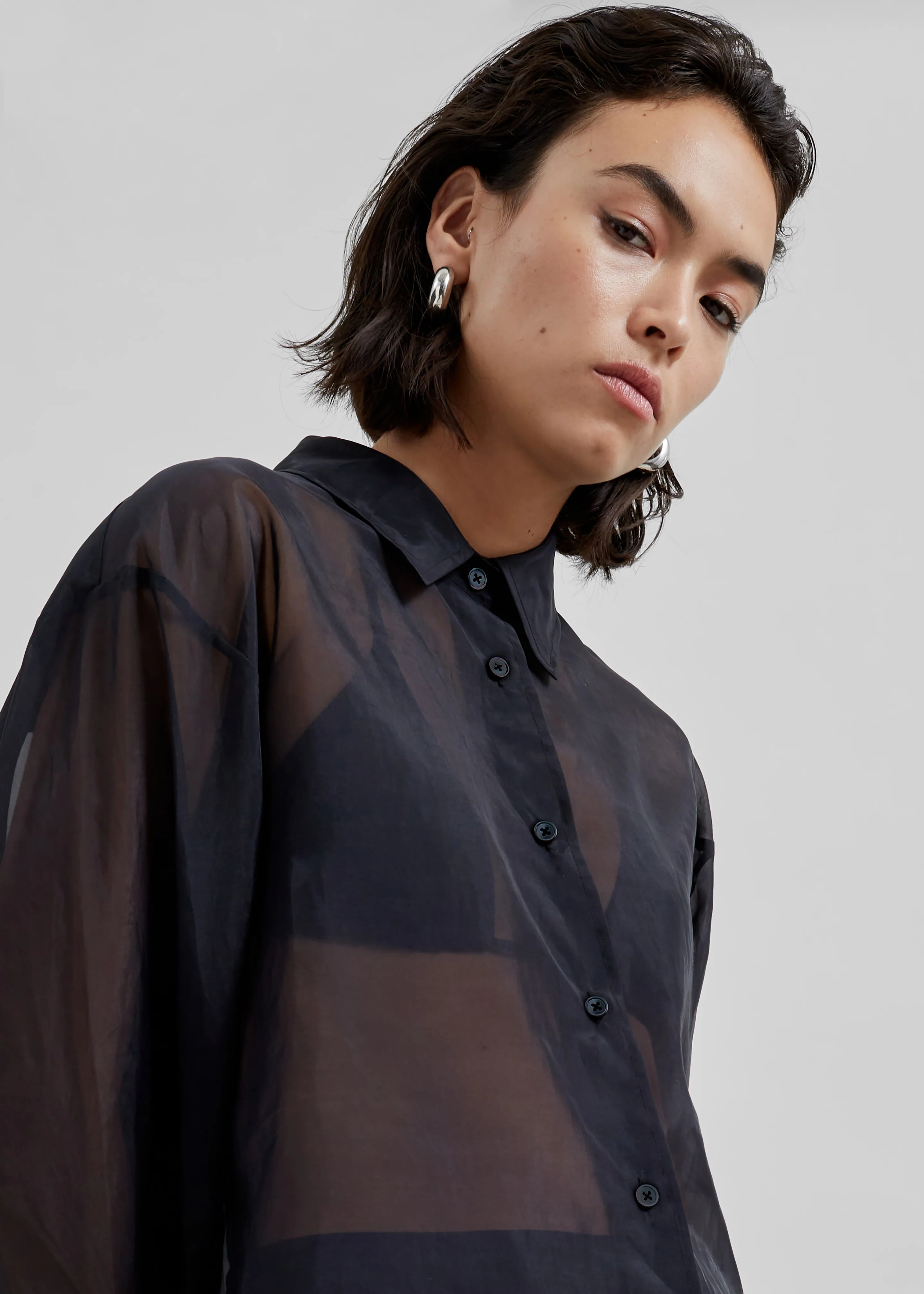 Peri Sheer Shirt - Black - Image 6