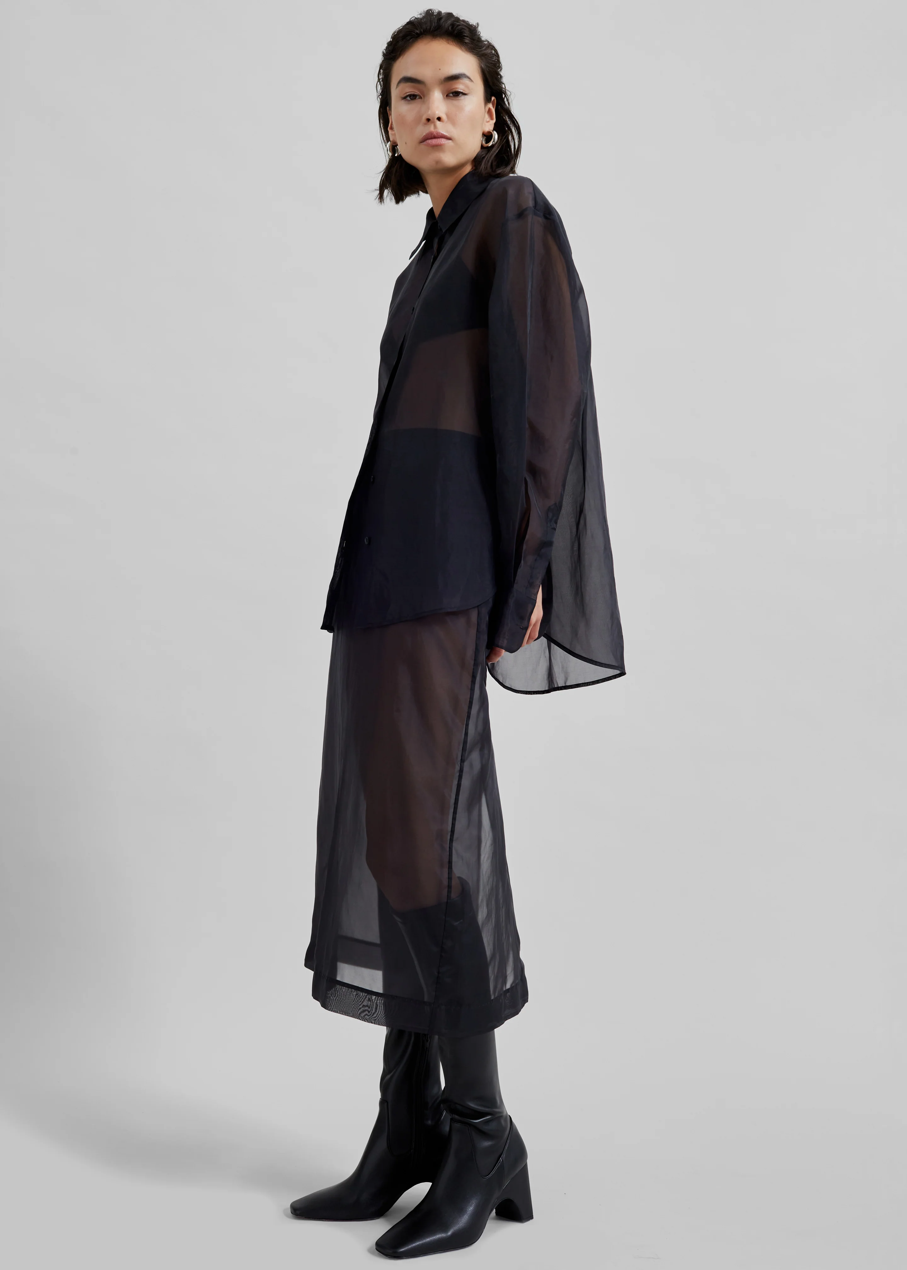 Peri Sheer Shirt - Black - Image 9
