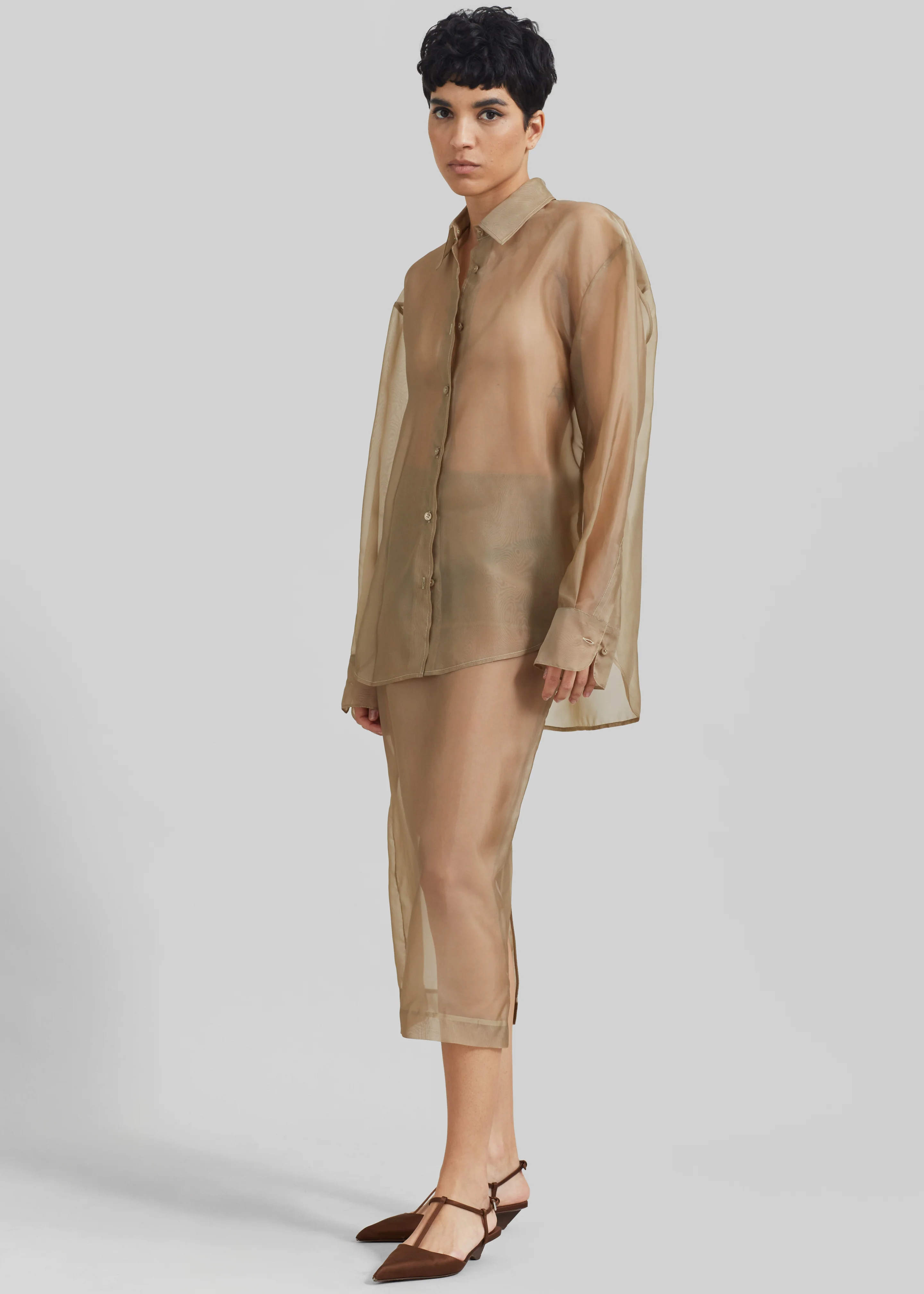 Peri Sheer Shirt - Desert Sand - Image 3