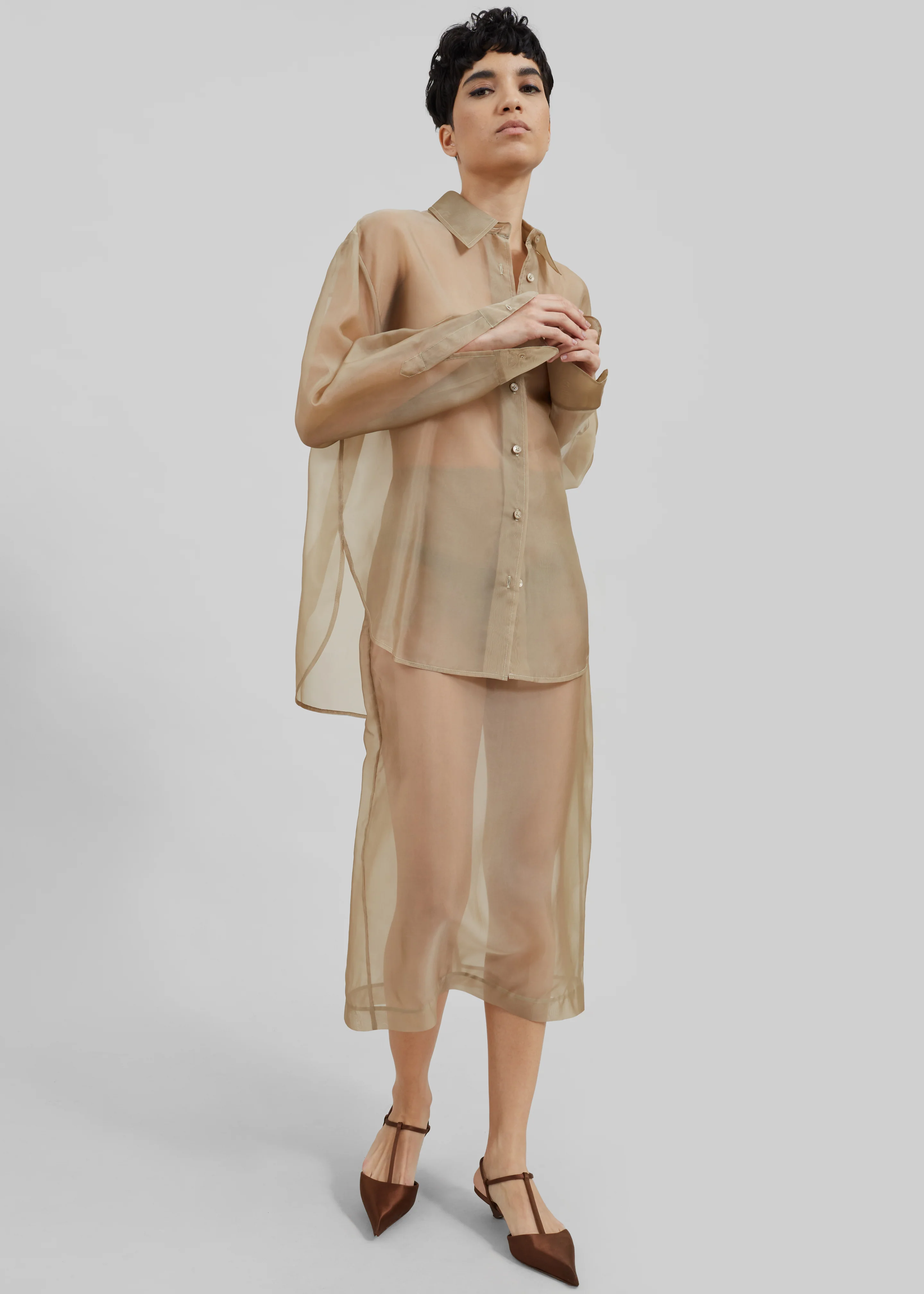 Peri Sheer Shirt - Desert Sand - Image 5