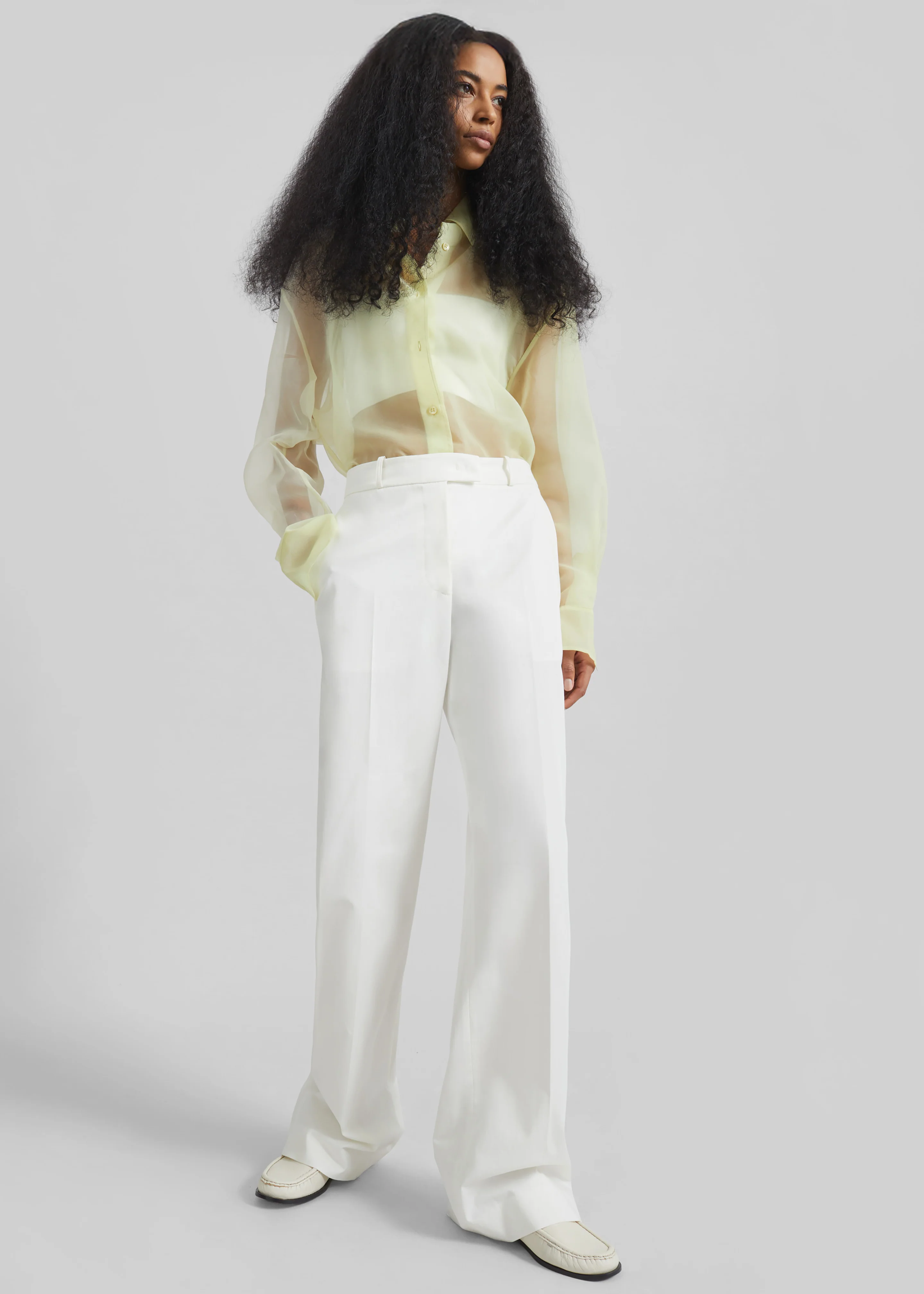 Peri Sheer Shirt - Pale Yellow - Image 3
