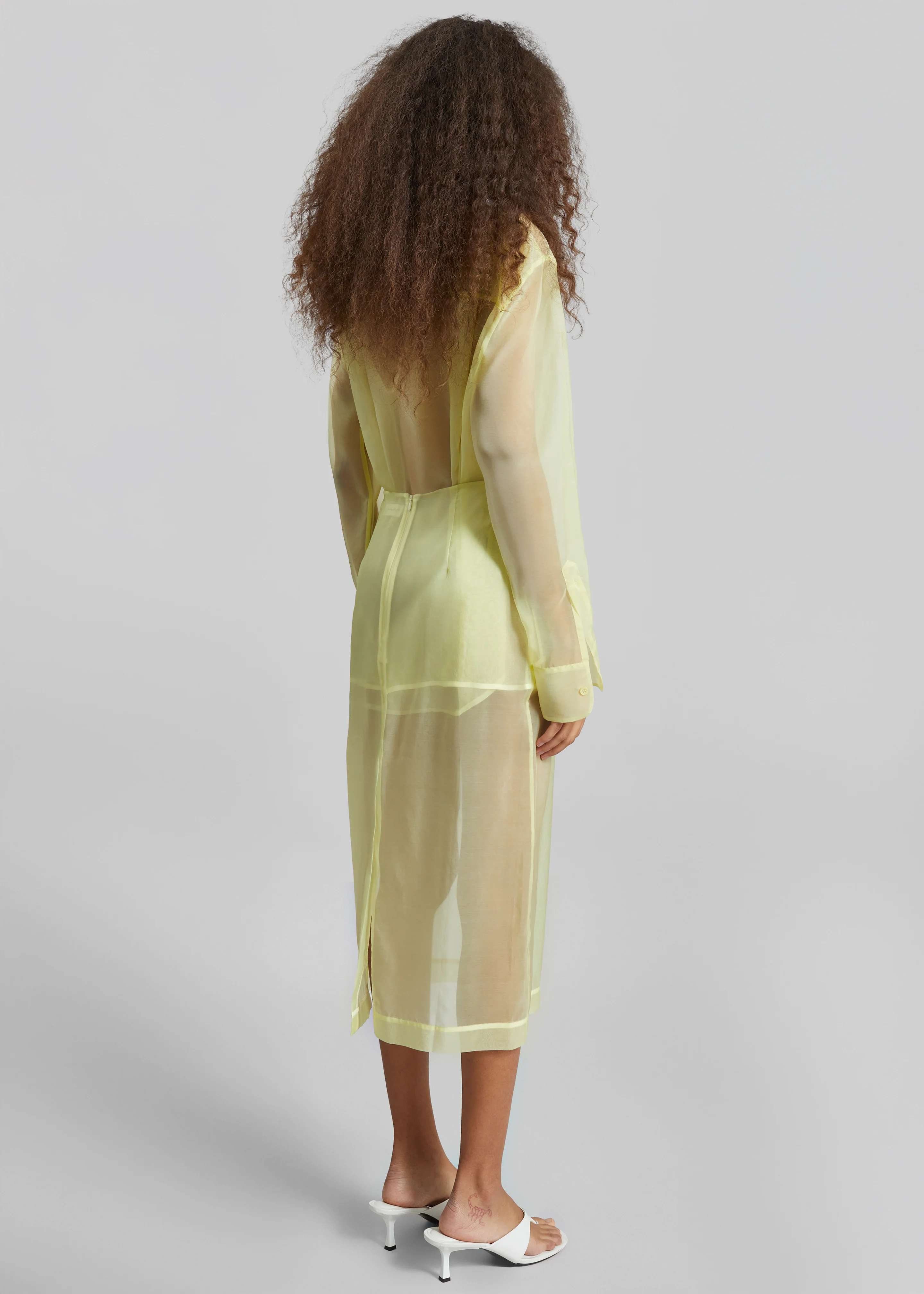 Peri Sheer Shirt - Pale Yellow - Image 5