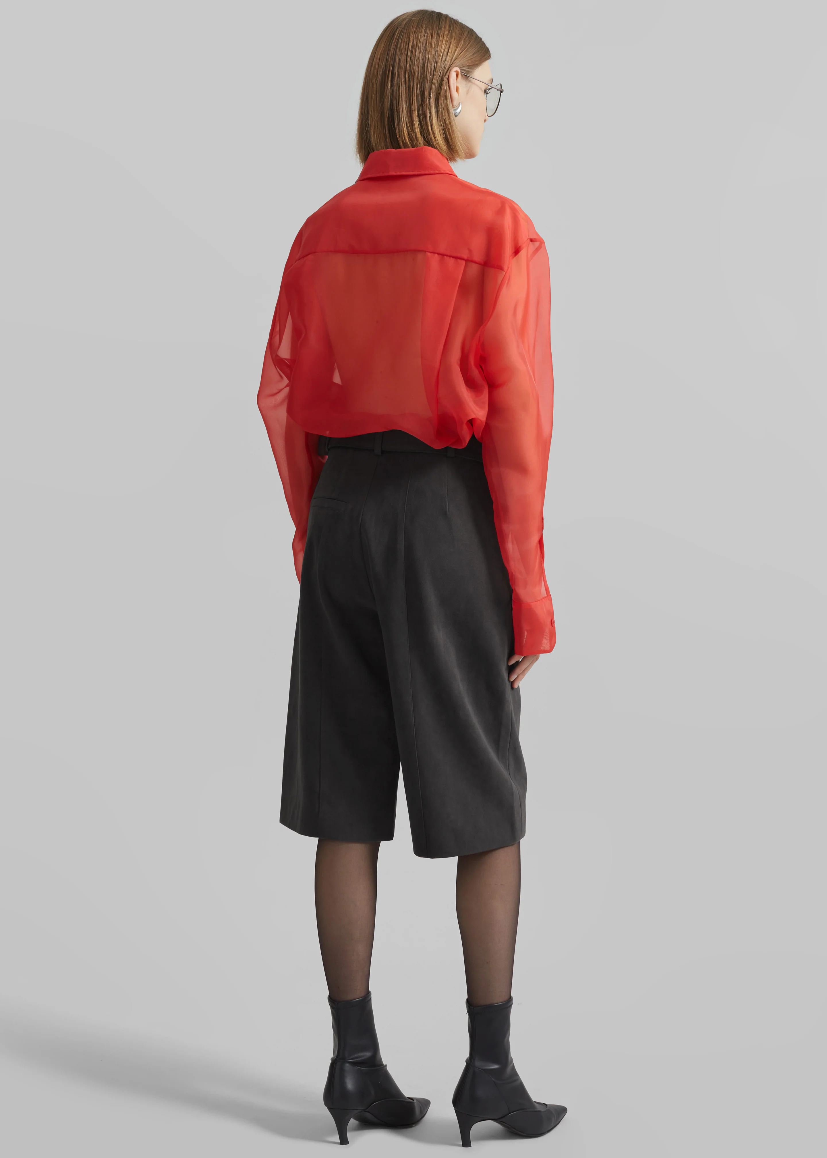 Peri Sheer Shirt - Red - Image 9