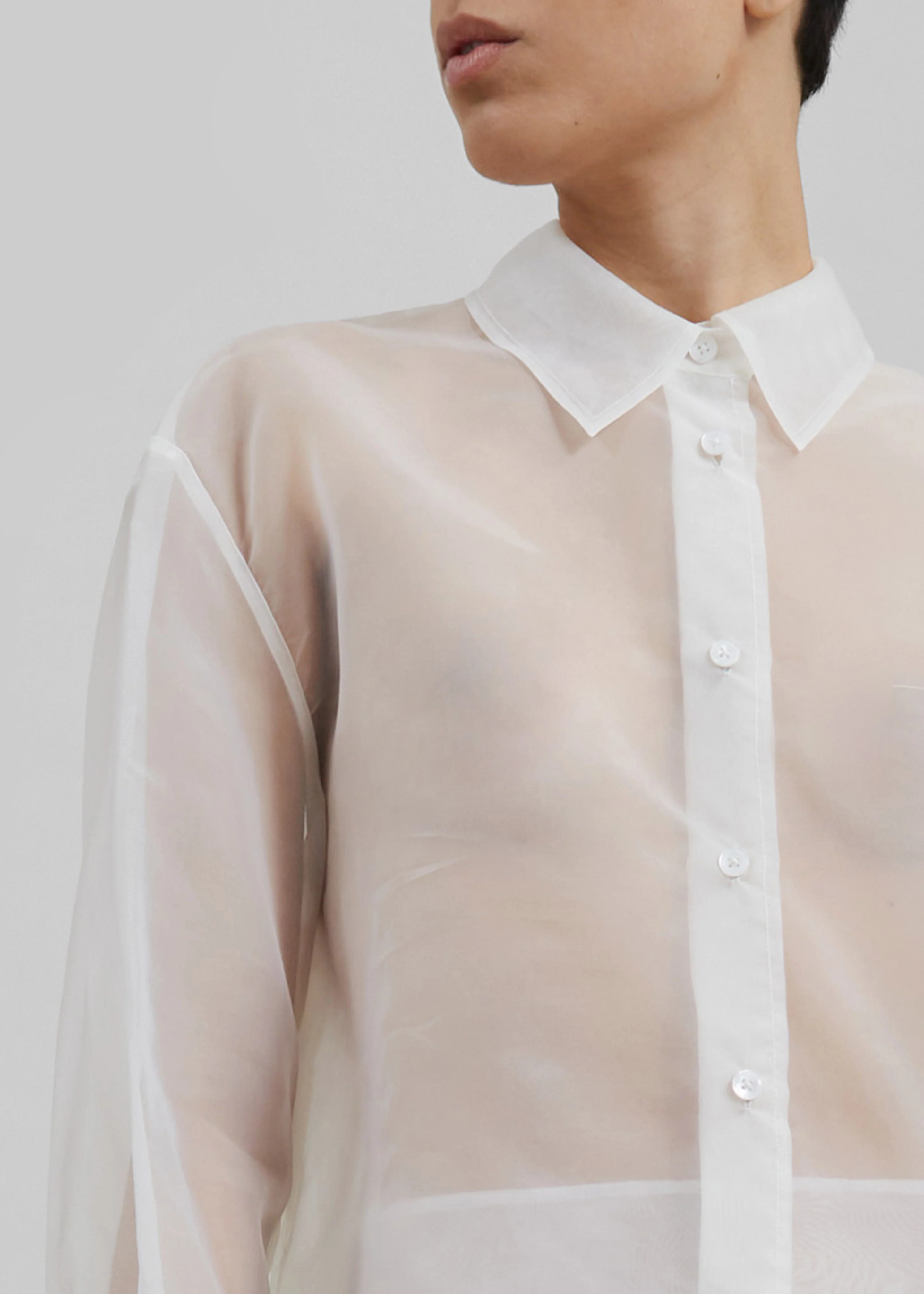 Peri Sheer Shirt - White - Image 5