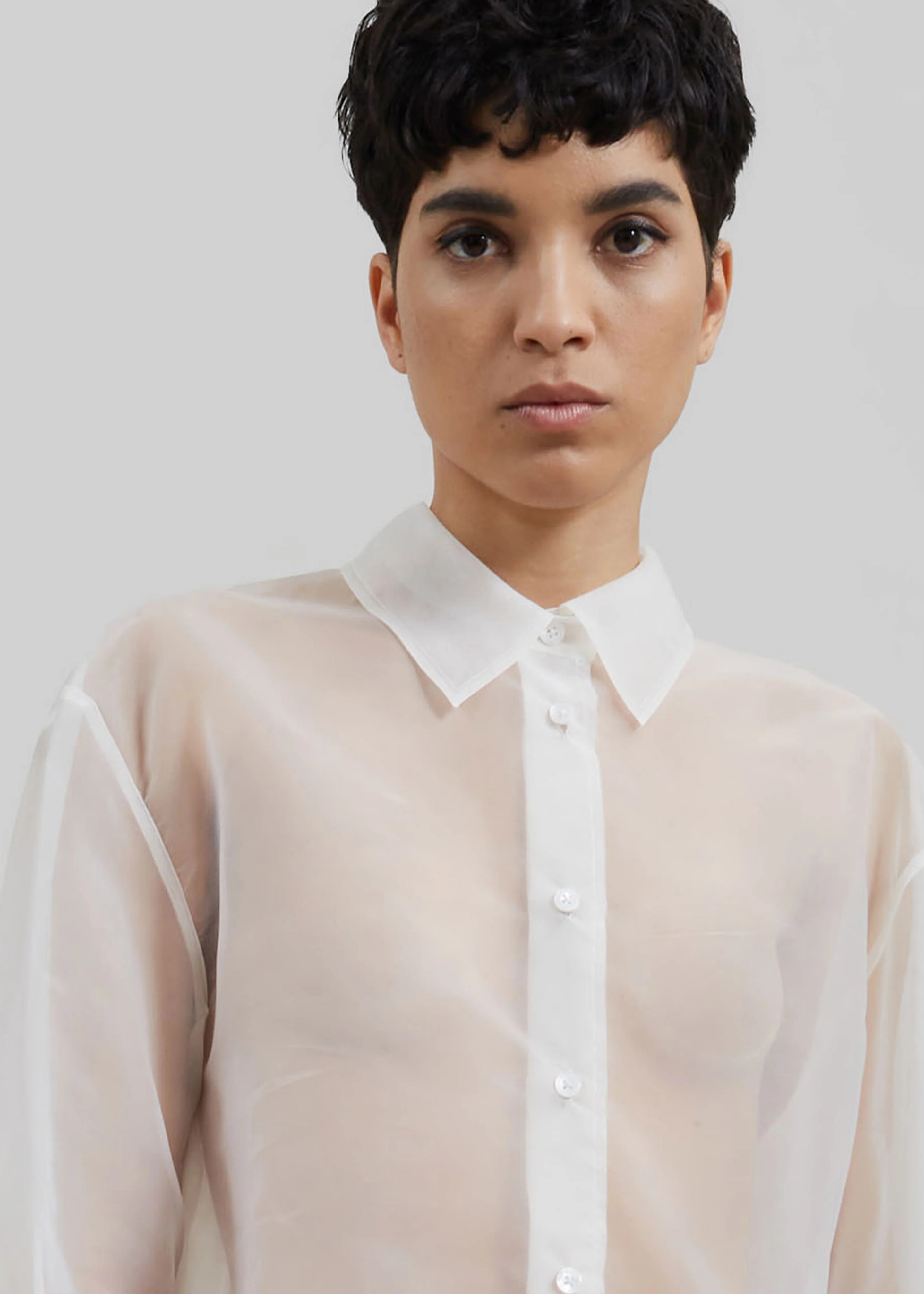 Peri Sheer Shirt - White - Image 7
