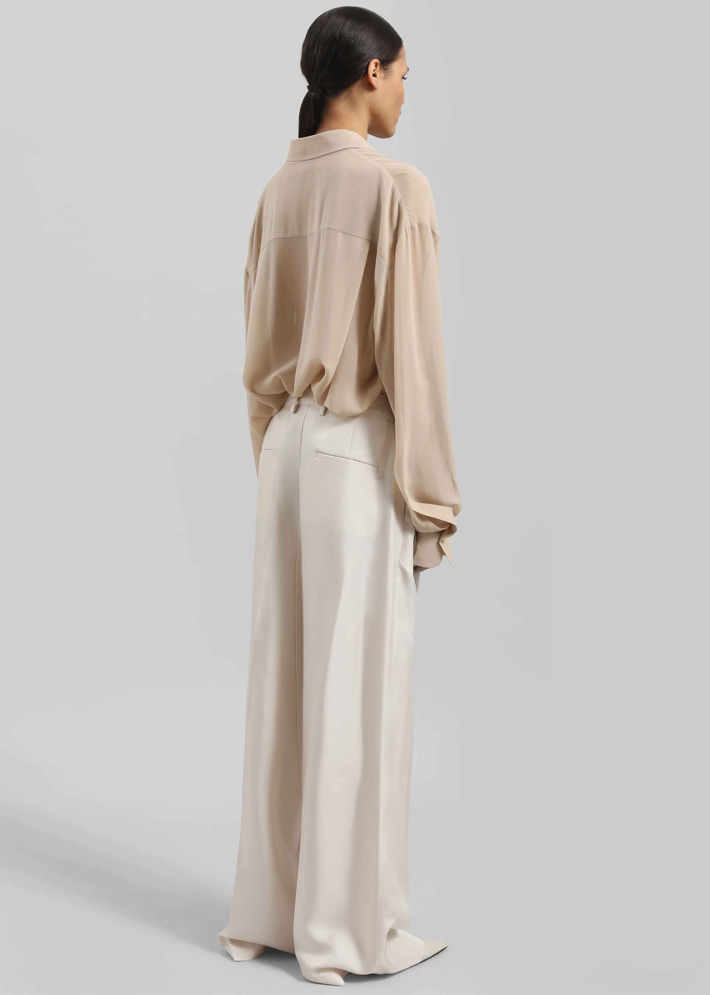 Peri Silk Georgette Shirt - Beige - Image 10