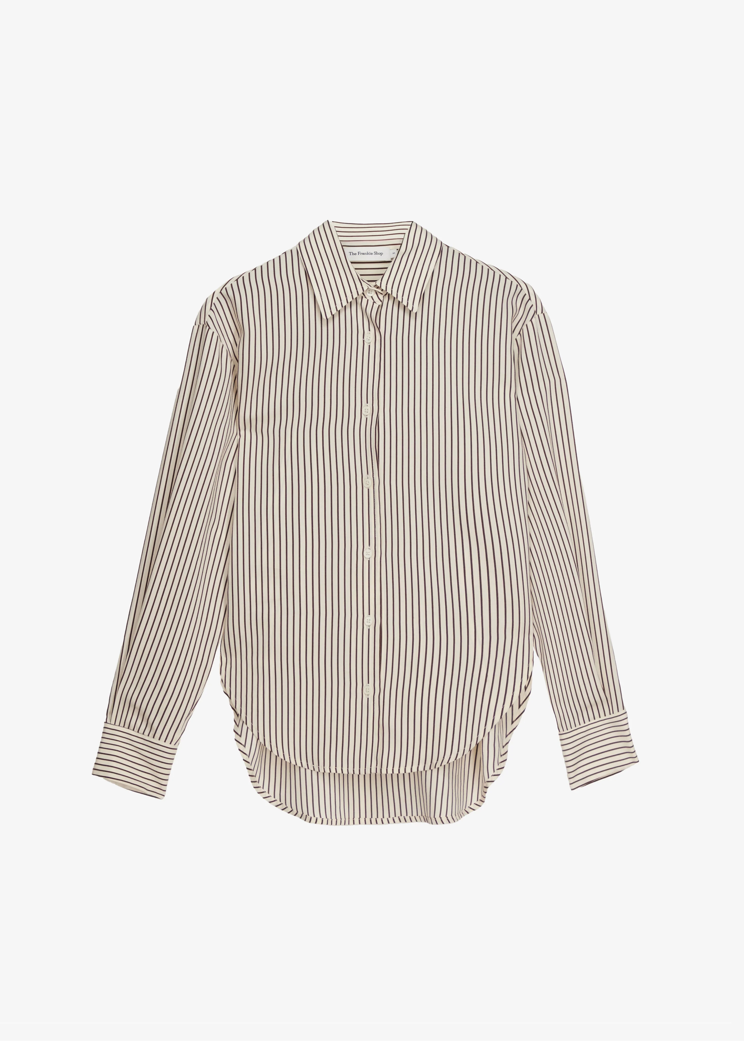 Peri Striped Fluid Shirt - Beige/Brown - Image 8