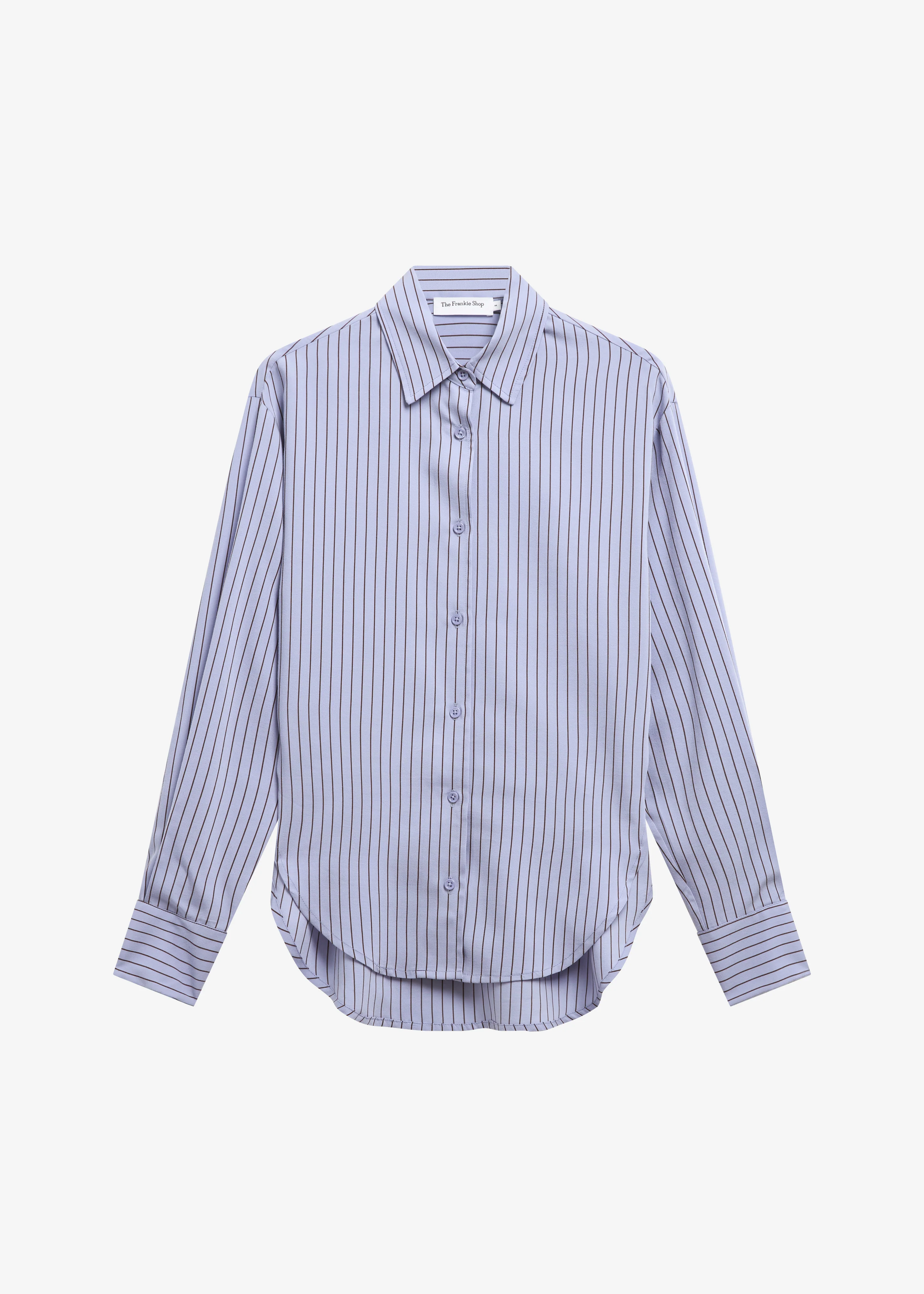 Peri Striped Fluid Shirt - Blue/Brown - Image 8
