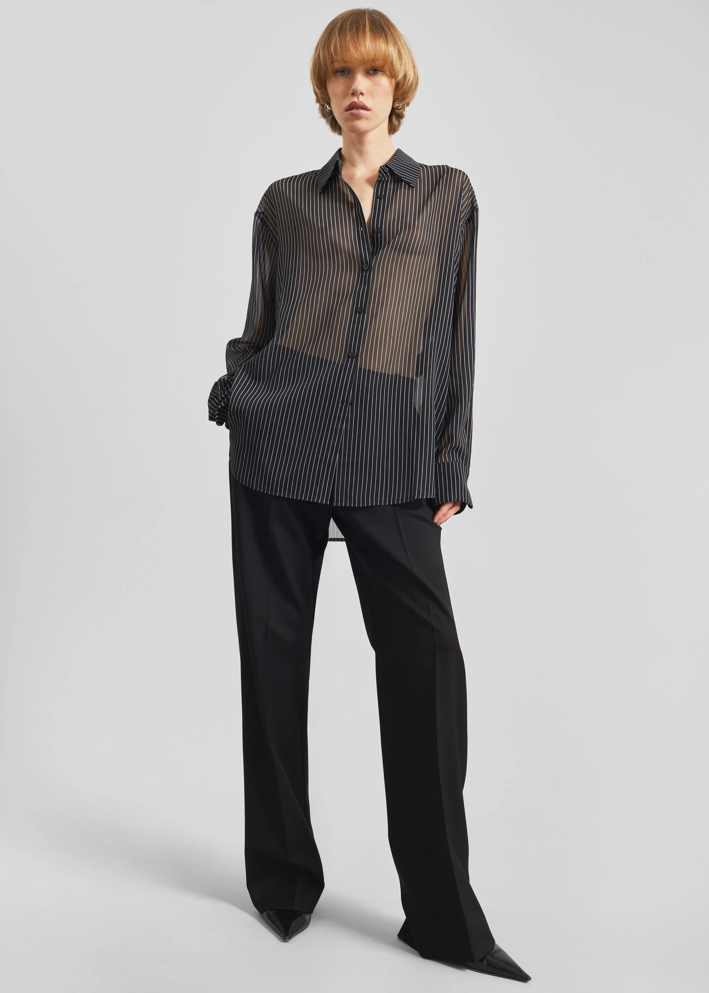 Peri Striped Shirt - Black/White Stripe - Image 5