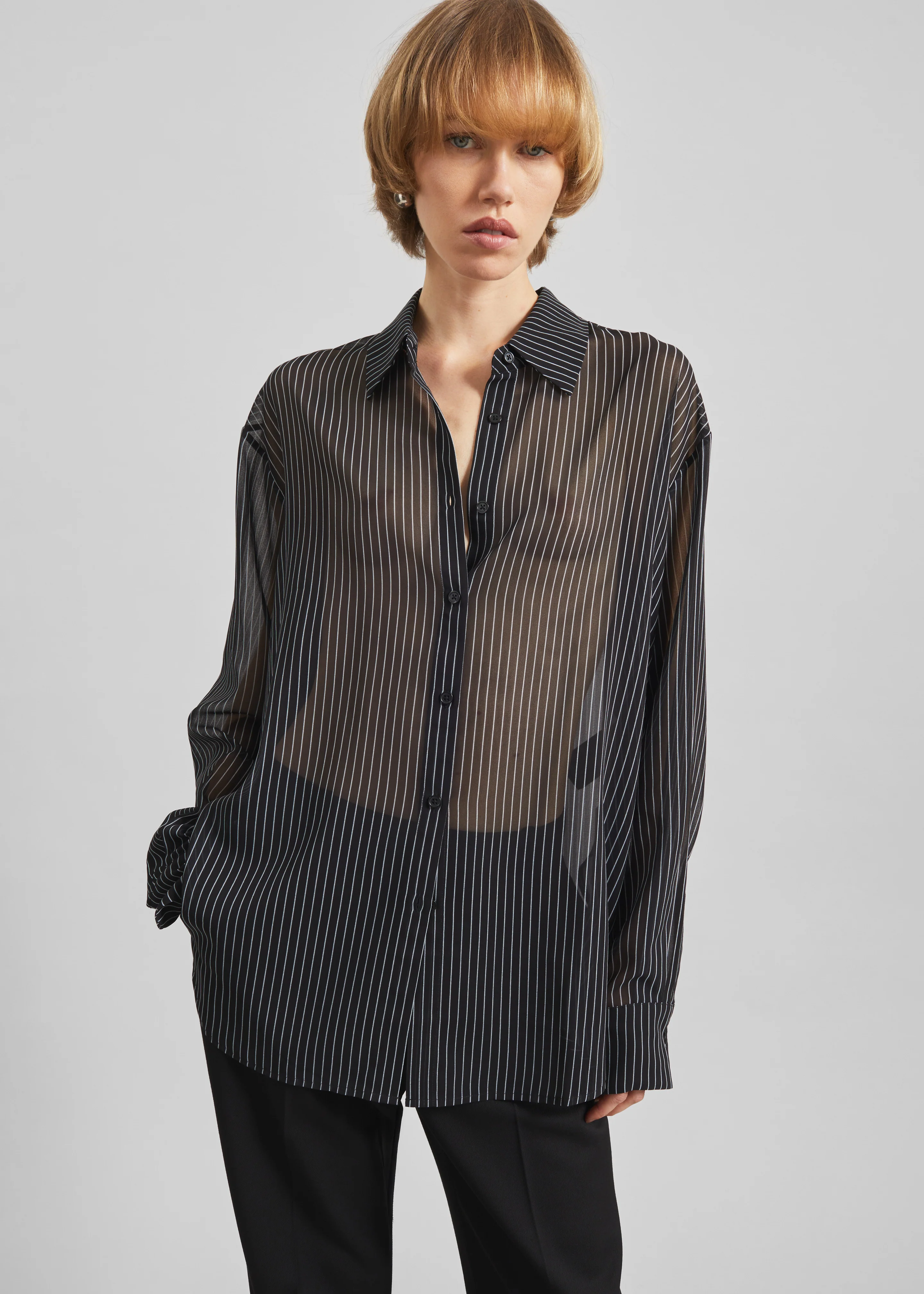 Peri Striped Shirt - Black/White Stripe - Image 6