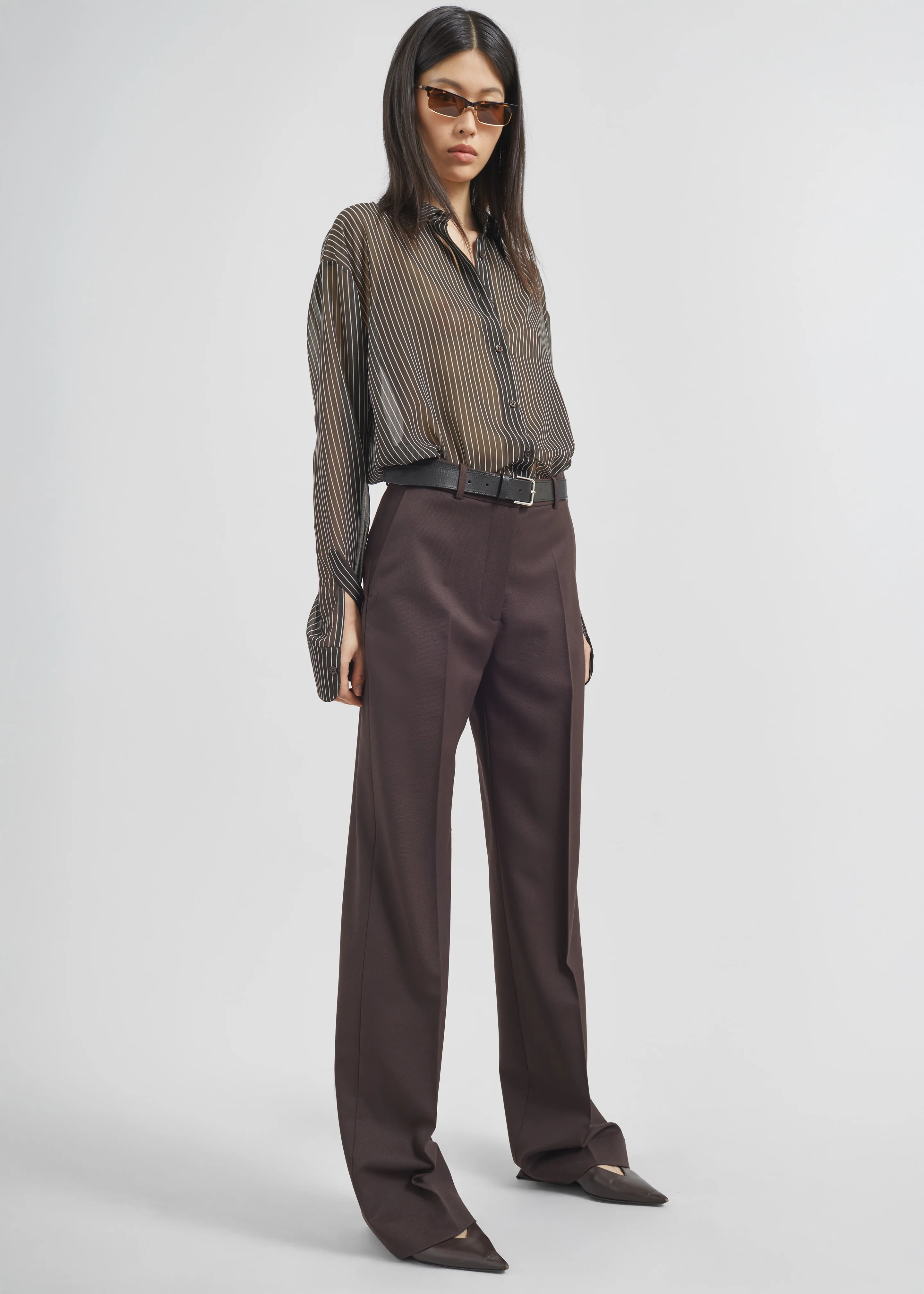 Peri Striped Shirt - Brown/White Stripe - Image 10