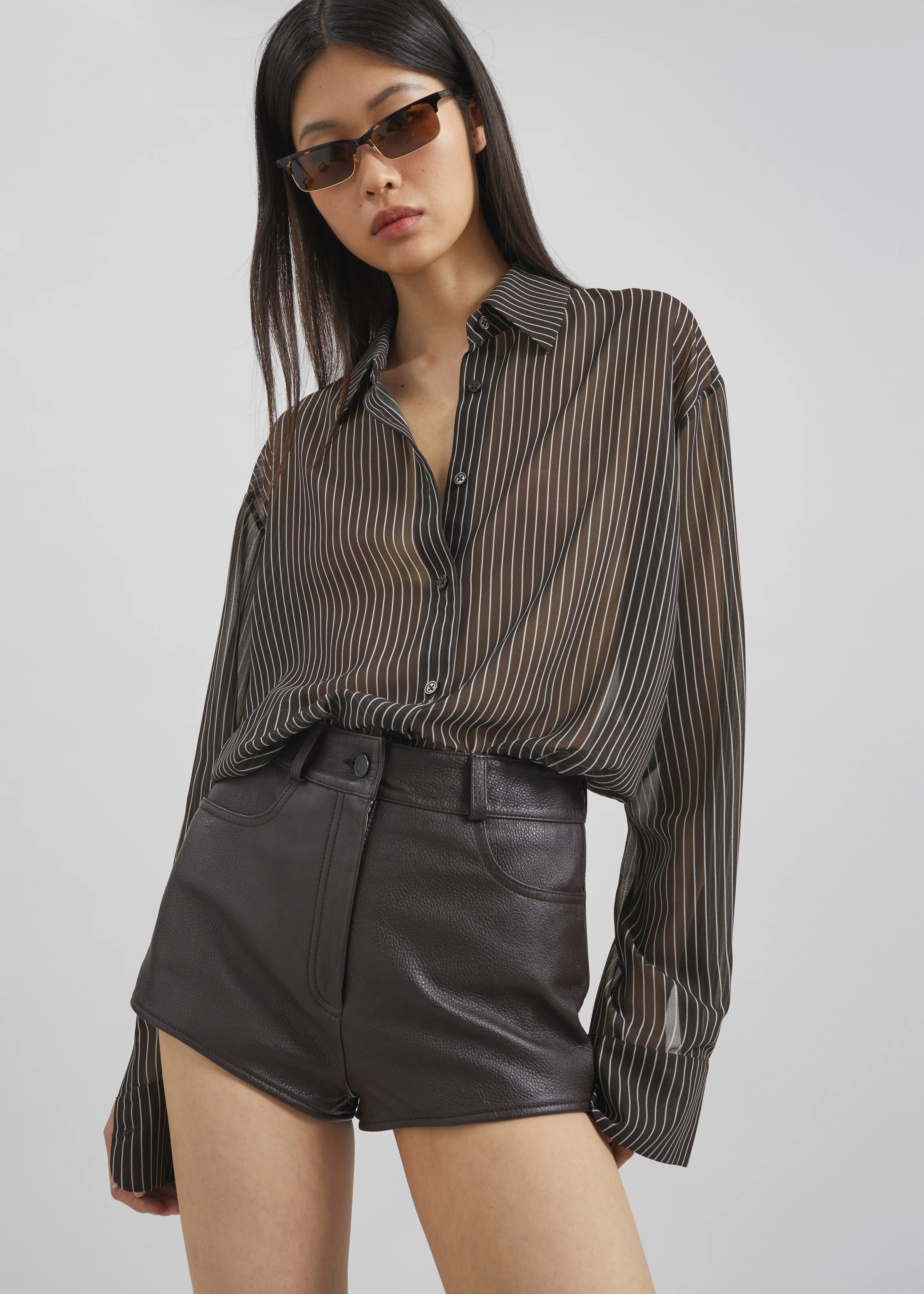 Peri Striped Shirt - Brown/White Stripe - Image 3