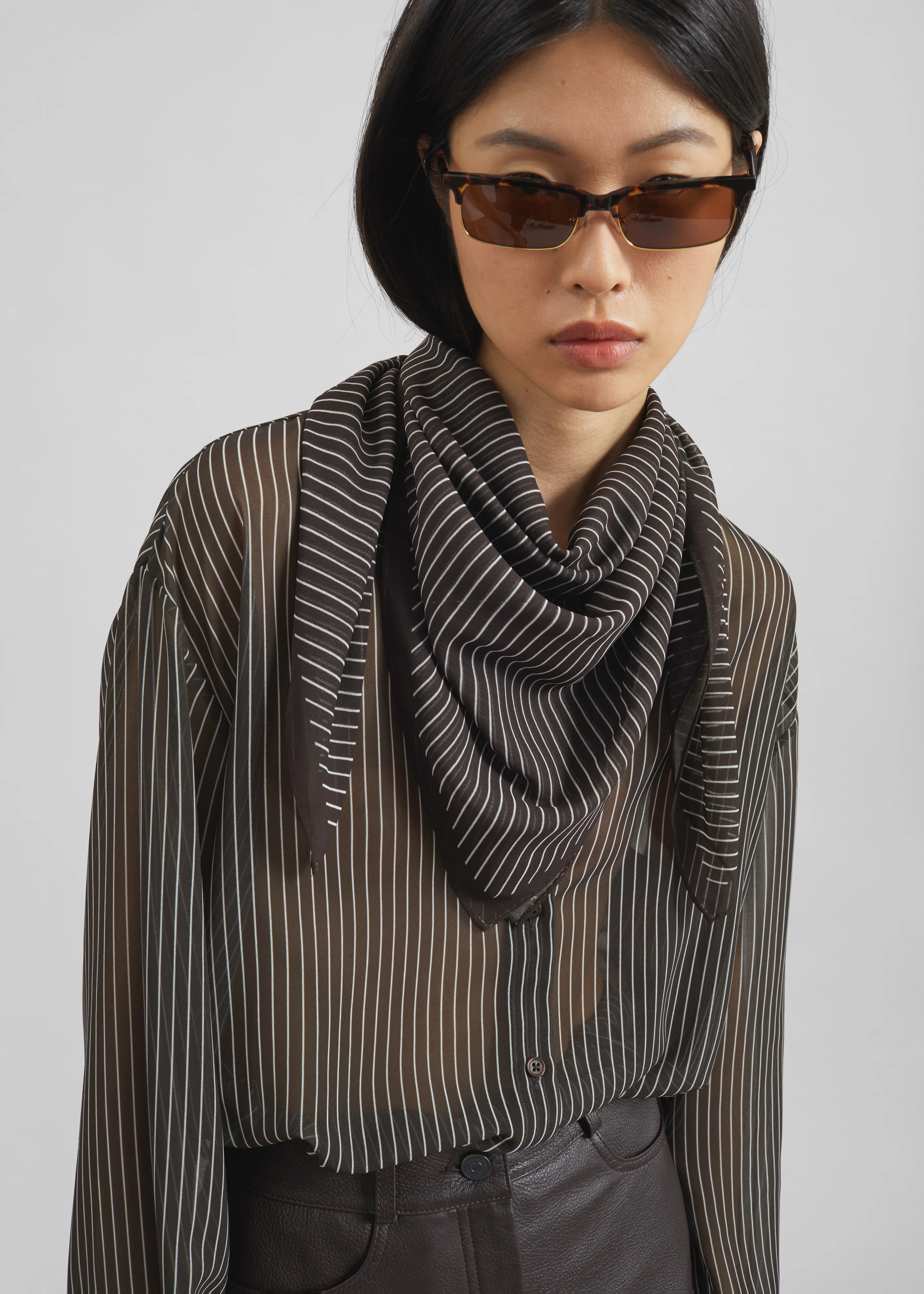 Peri Striped Shirt - Brown/White Stripe - Image 4