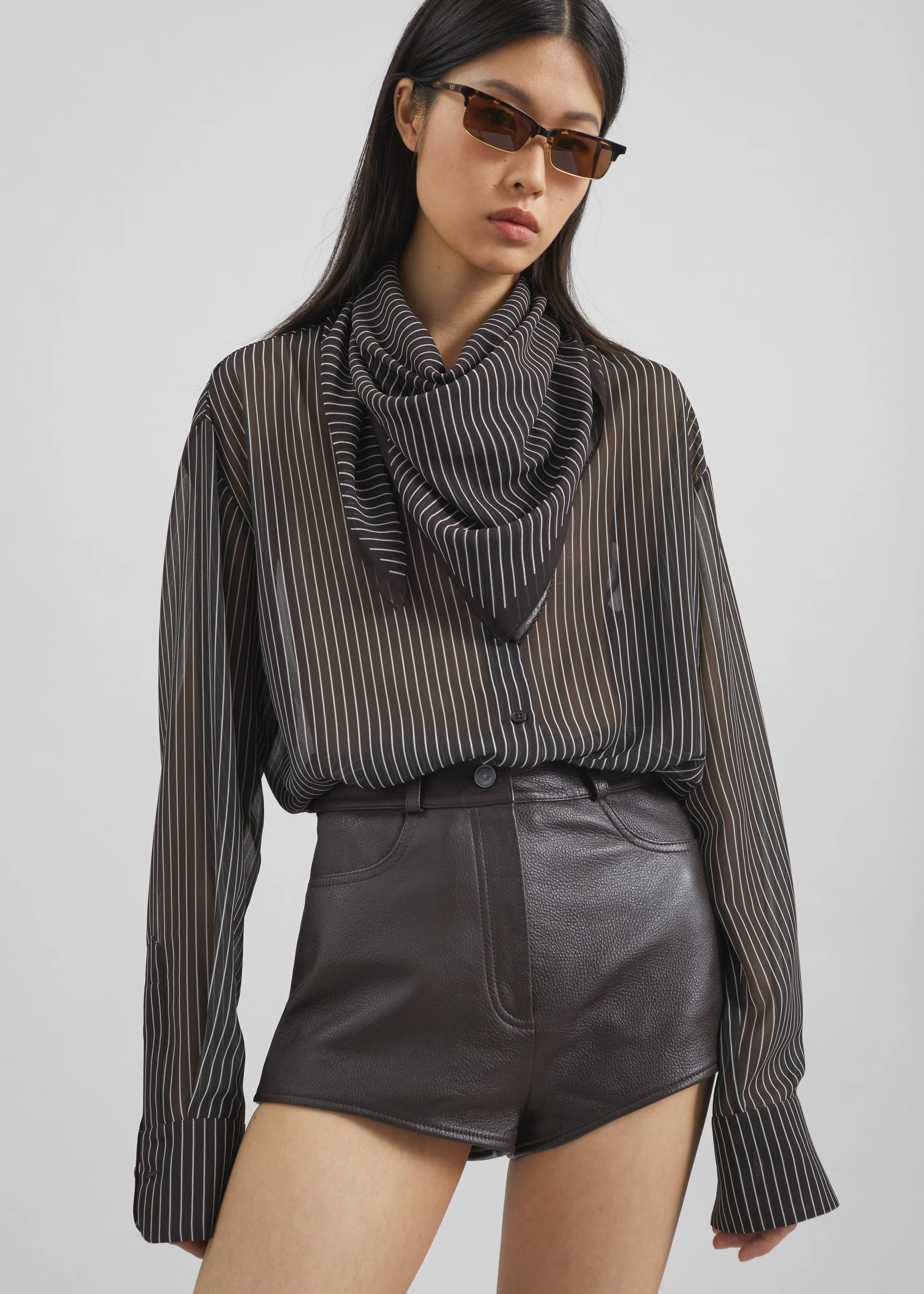 Peri Striped Shirt - Brown/White Stripe - Image 5