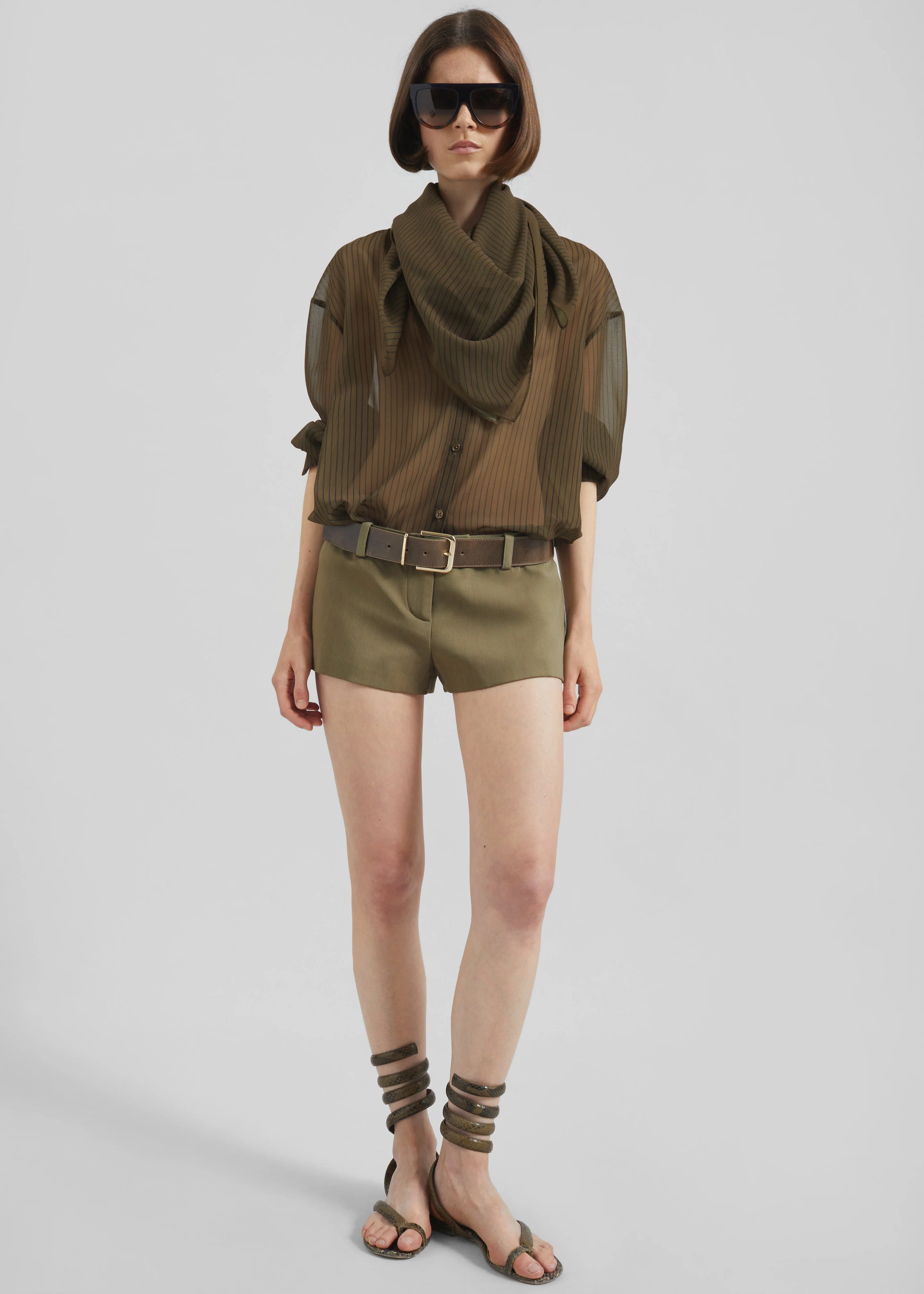 Peri Striped Shirt - Olive/Black Stripe - Image 4