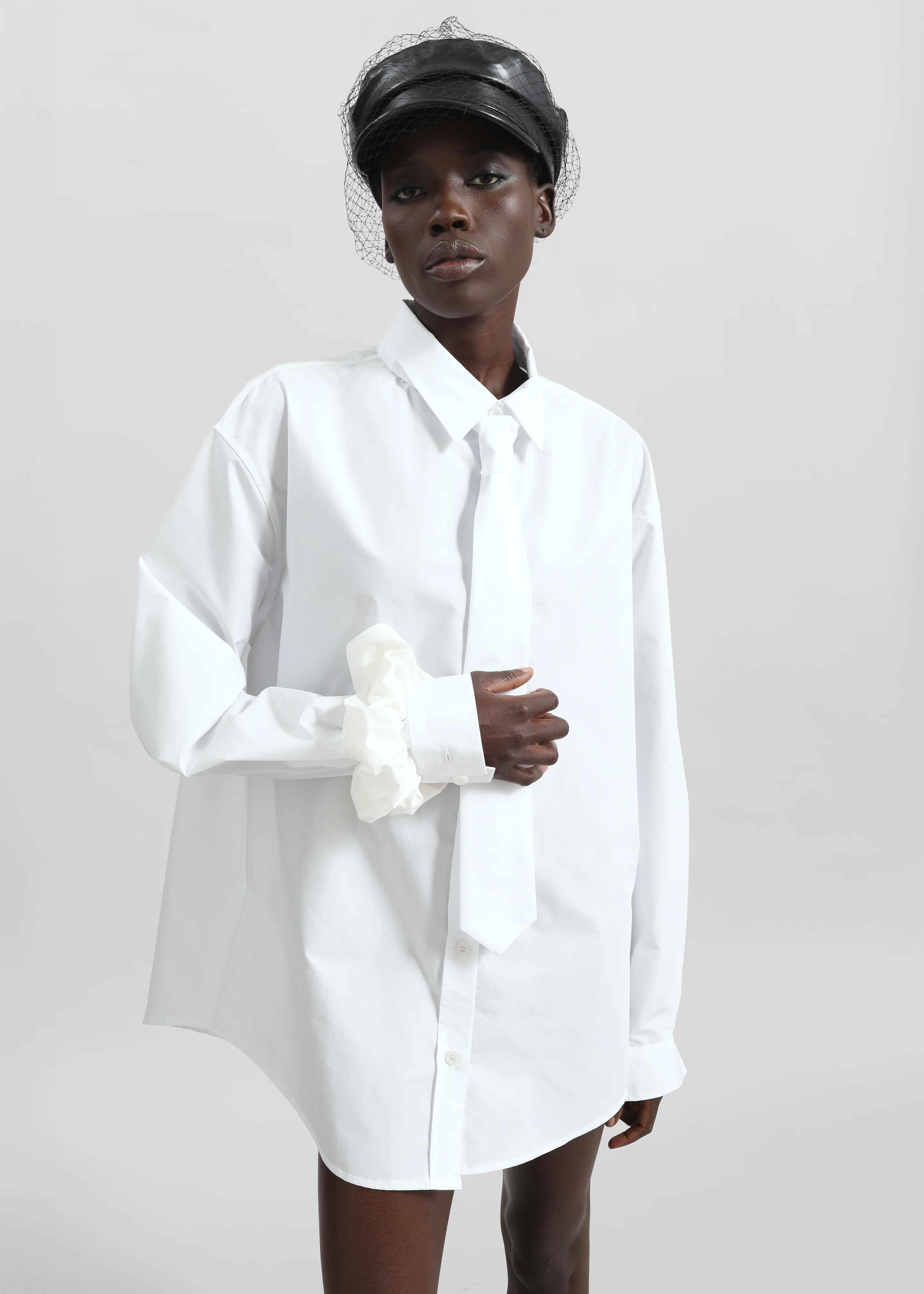 Perna Tie Neck Shirt - White