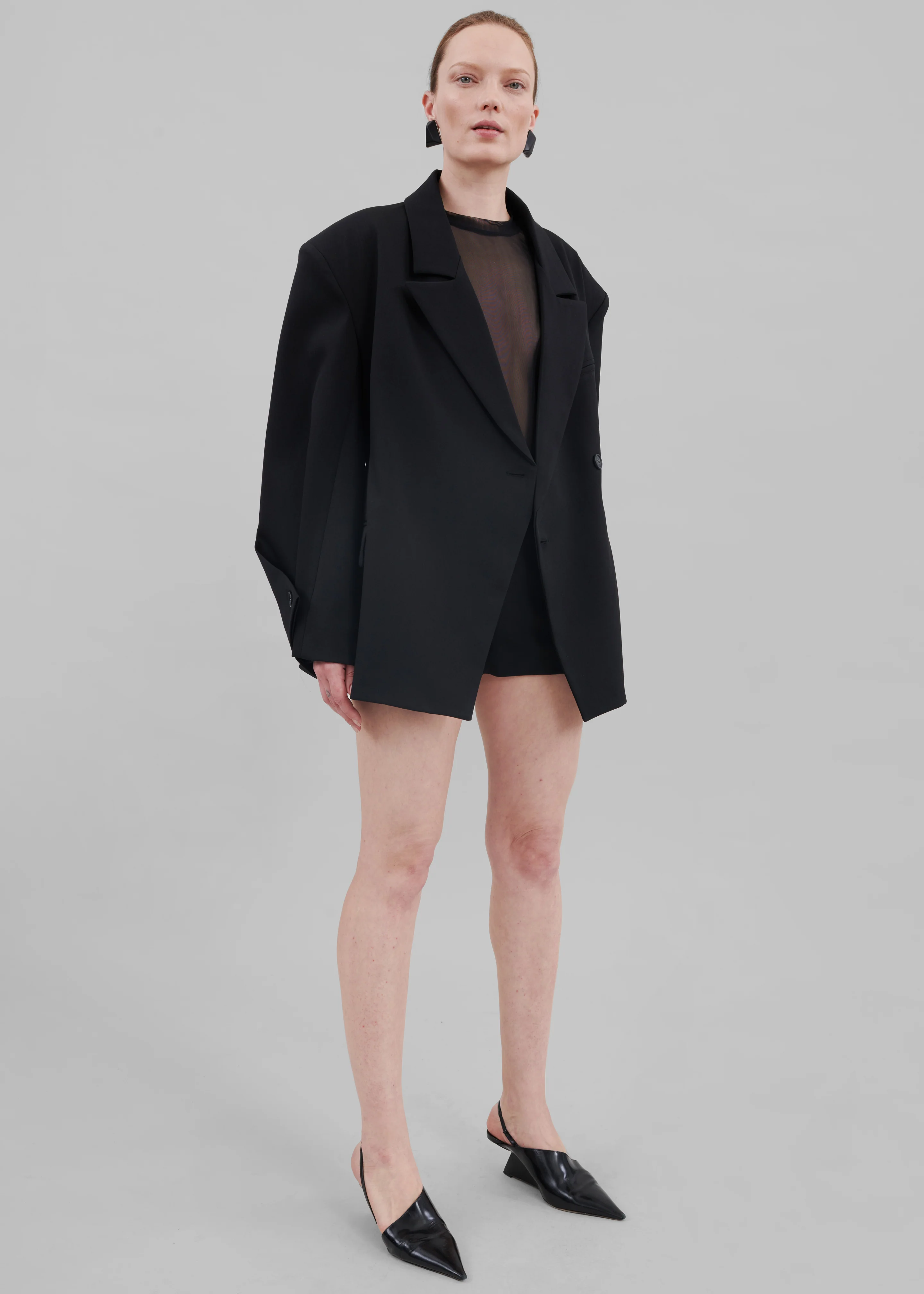 Pia Boxy Blazer - Black - Image 10