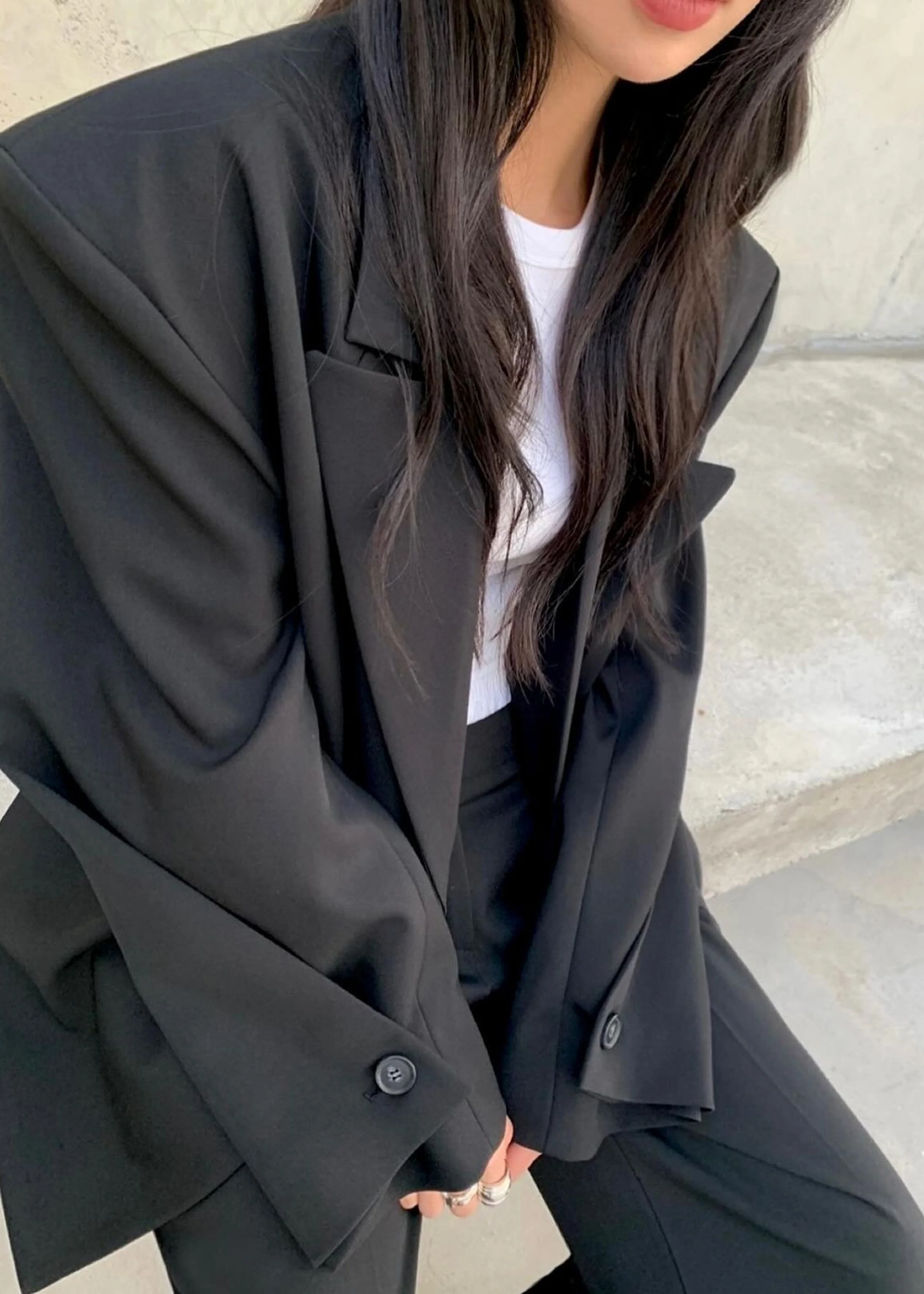 Pia Boxy Blazer - Black - Image 7