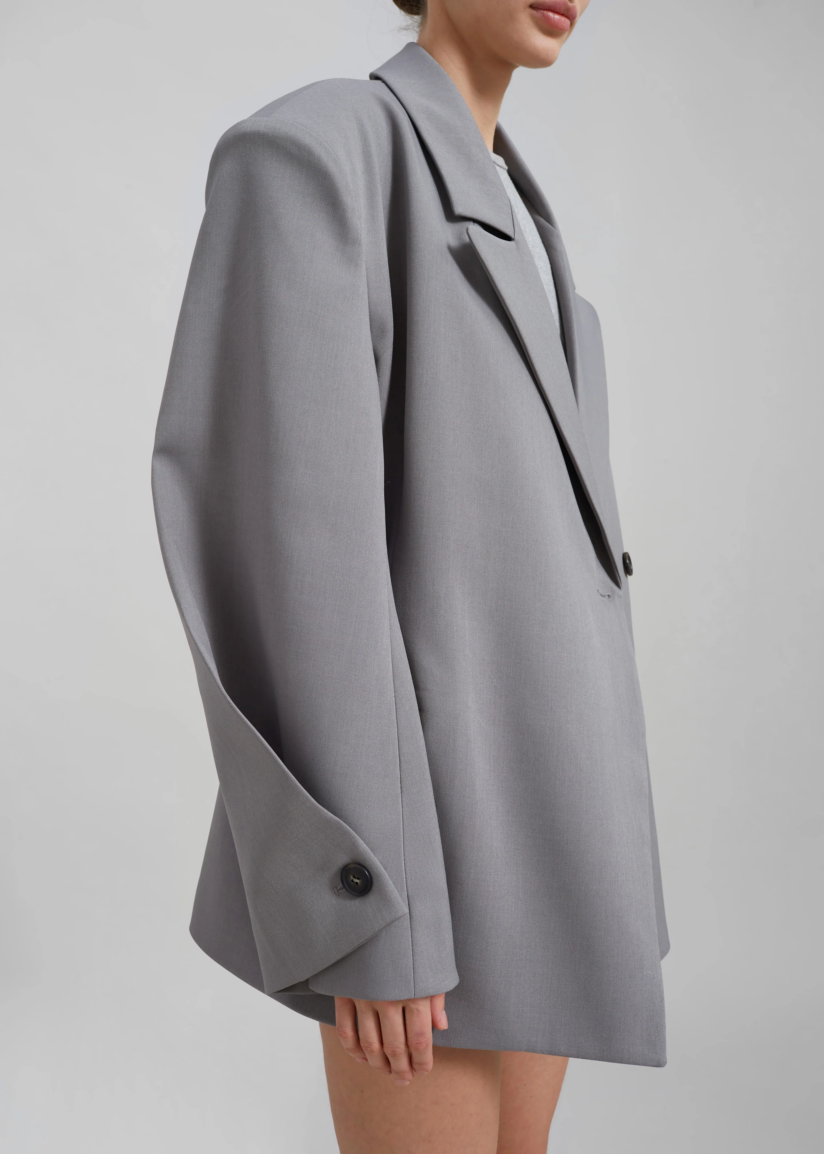 Pia Boxy Blazer - Grey - Image 3