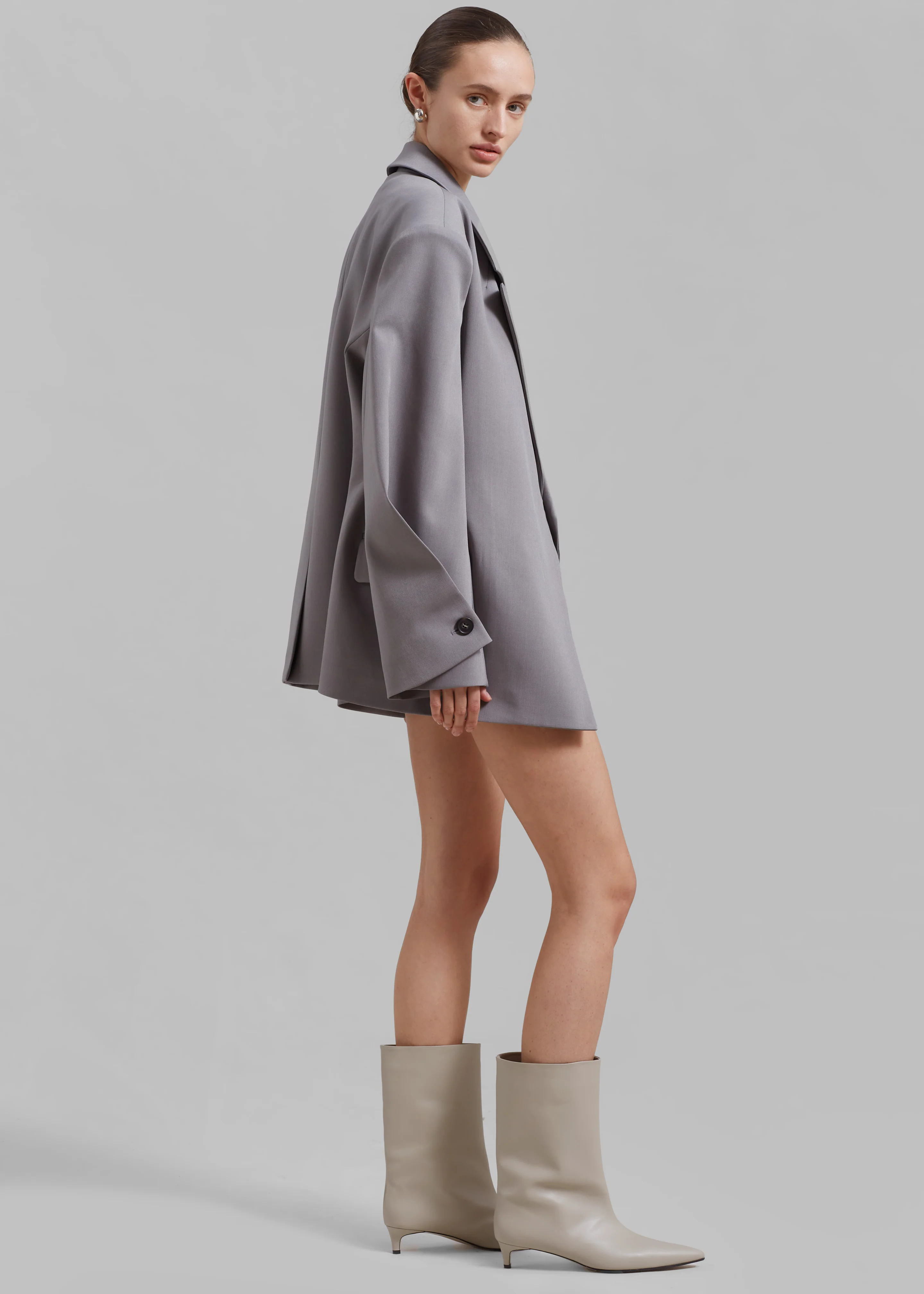 Pia Boxy Blazer - Grey - Image 6