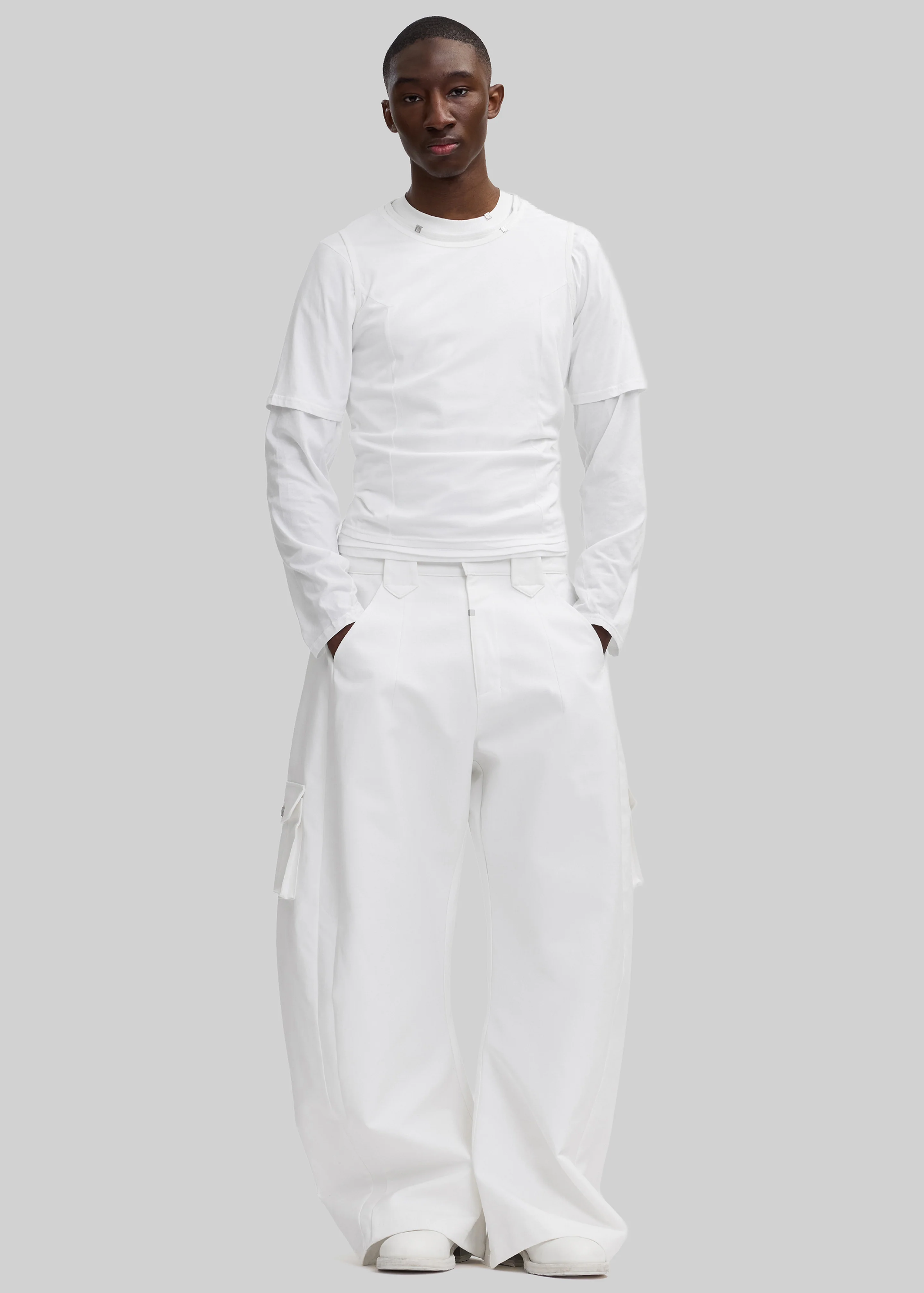 Pieces Uniques Le Cargo Pants Emin - White Wash - Image 3