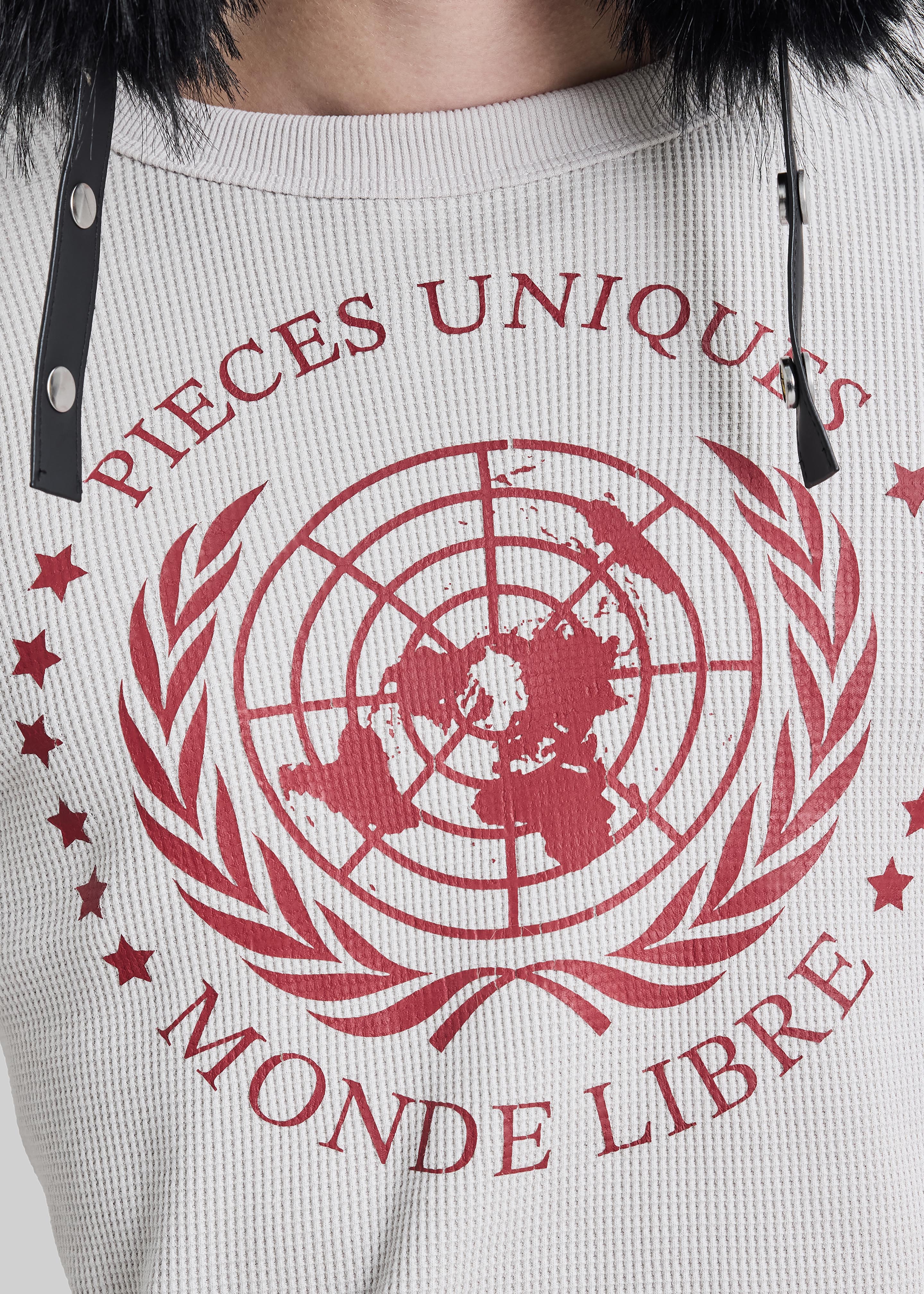 Pieces Uniques Monde Libre Thermal T-Shirt - Grey - Image 2