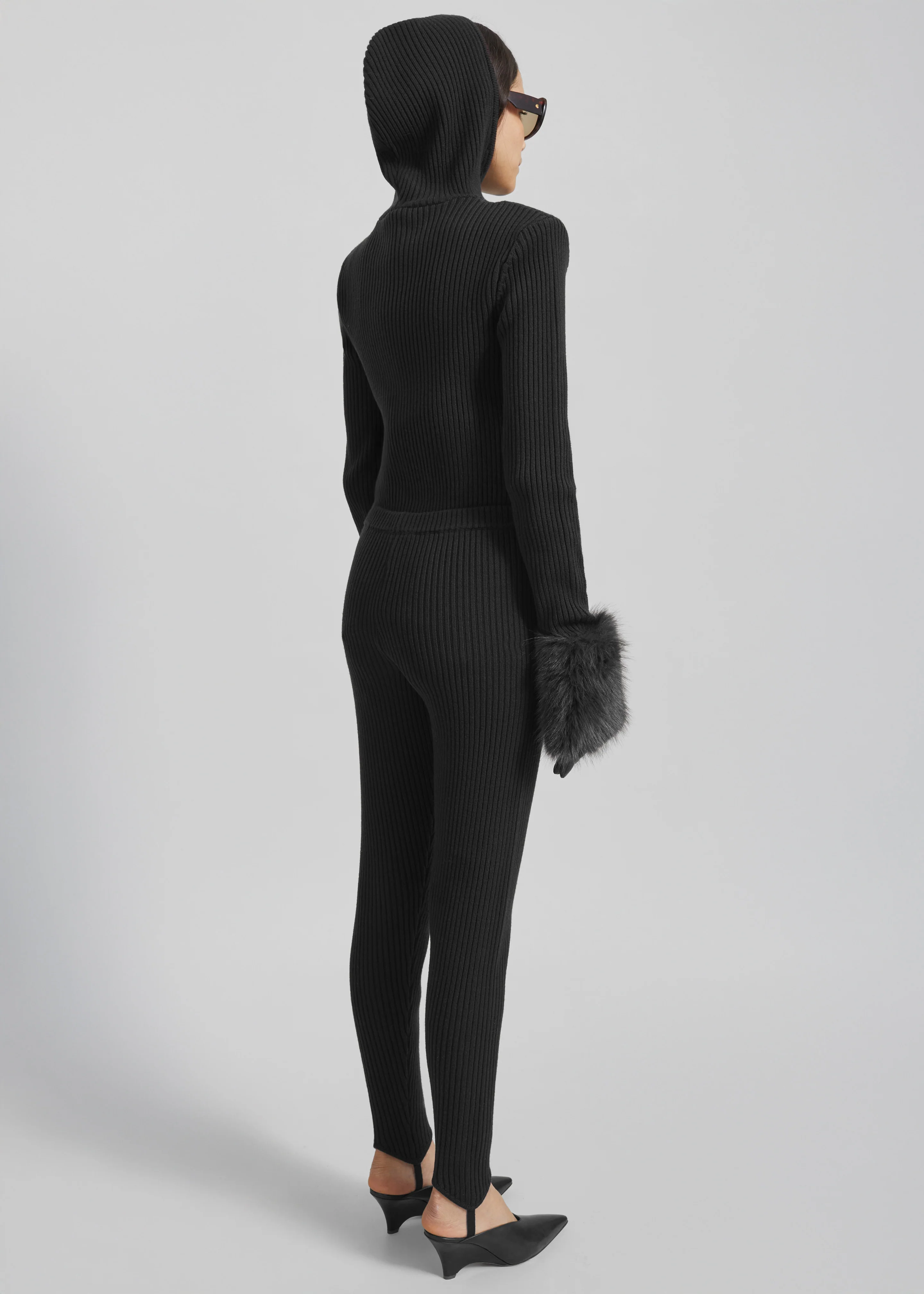 Piuma Knit Stirrup Leggings - Black - Image 9