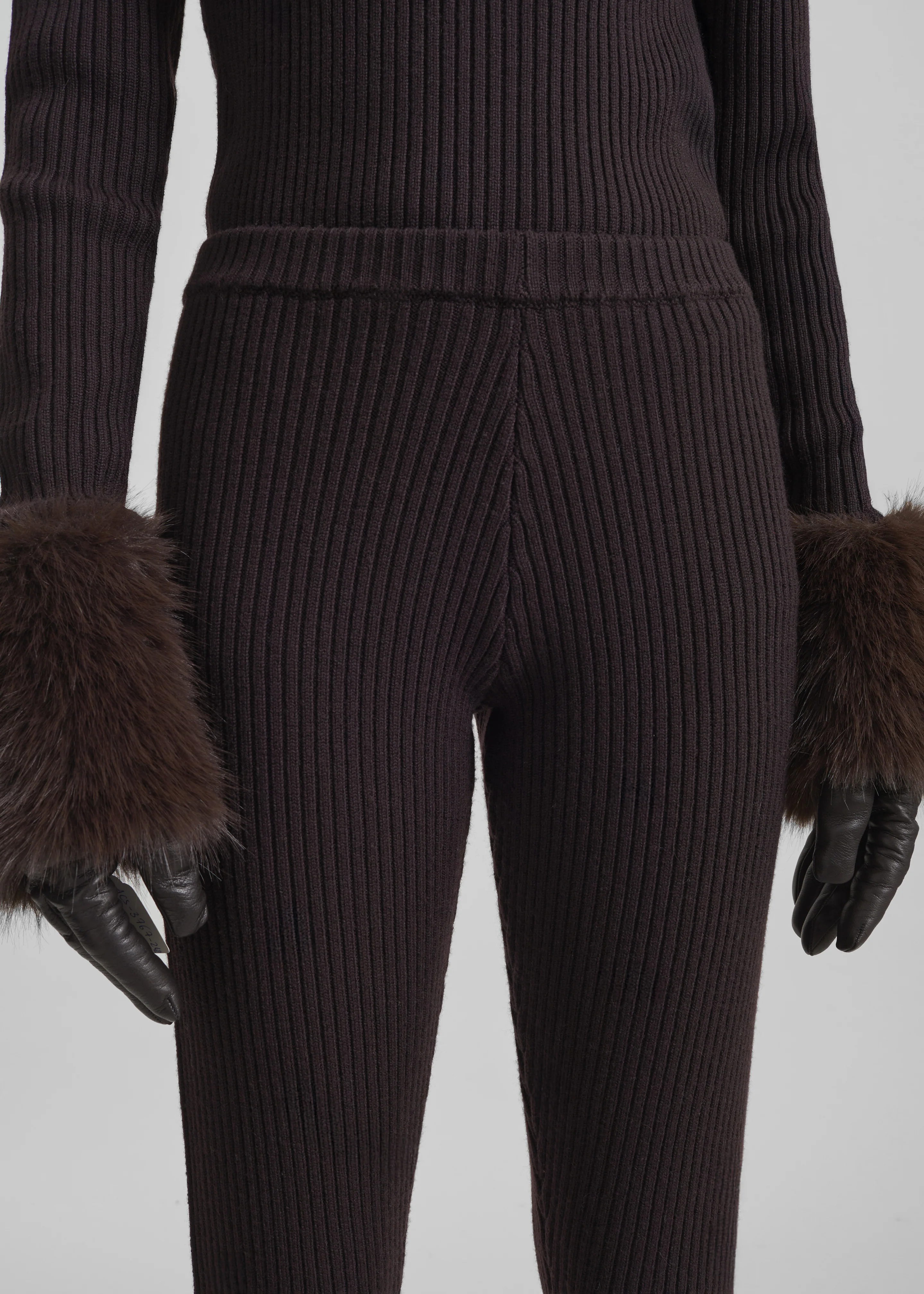 Piuma Knit Stirrup Leggings - Brown - Image 5