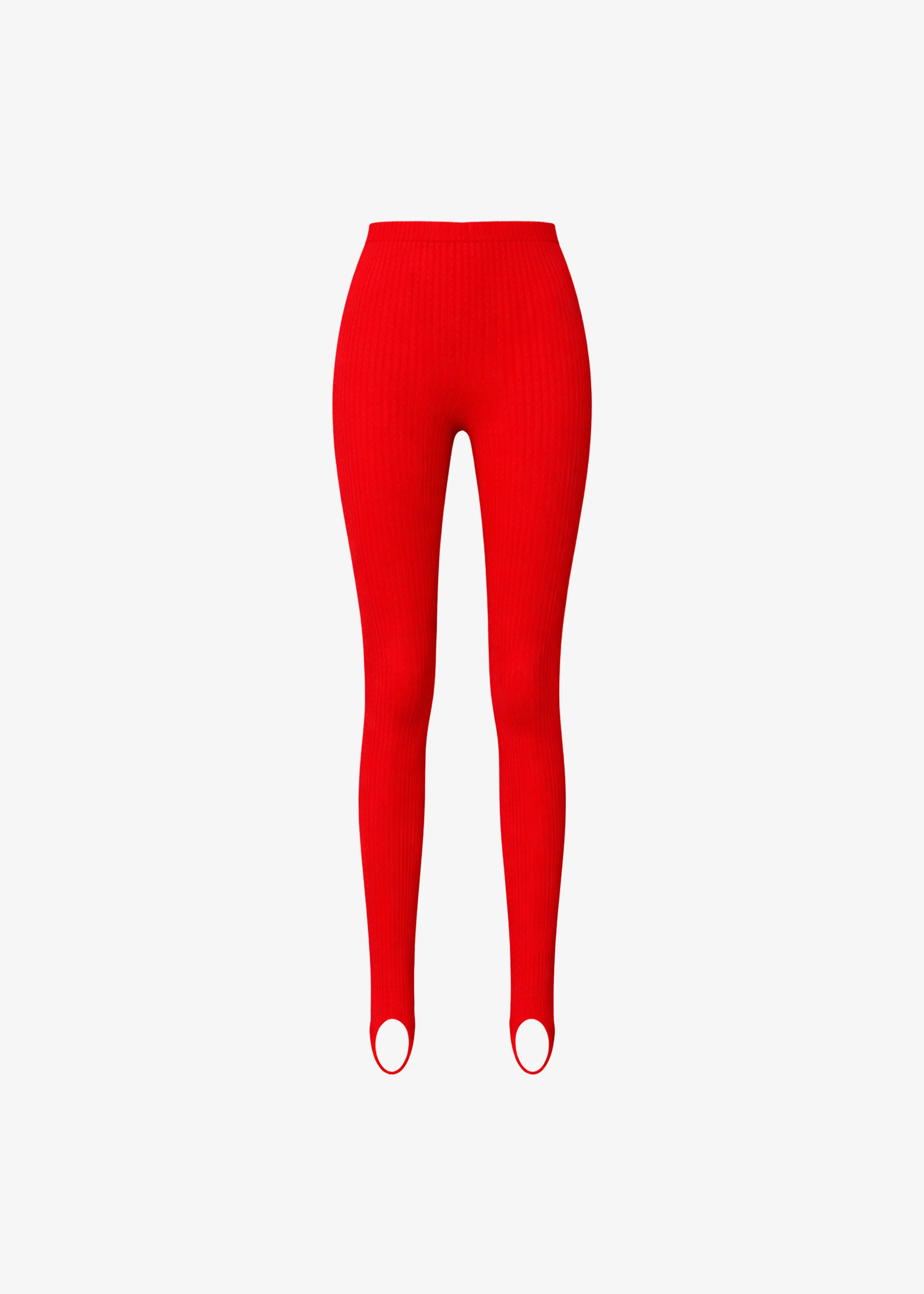 Piuma Knit Stirrup Leggings - Red - Image 8