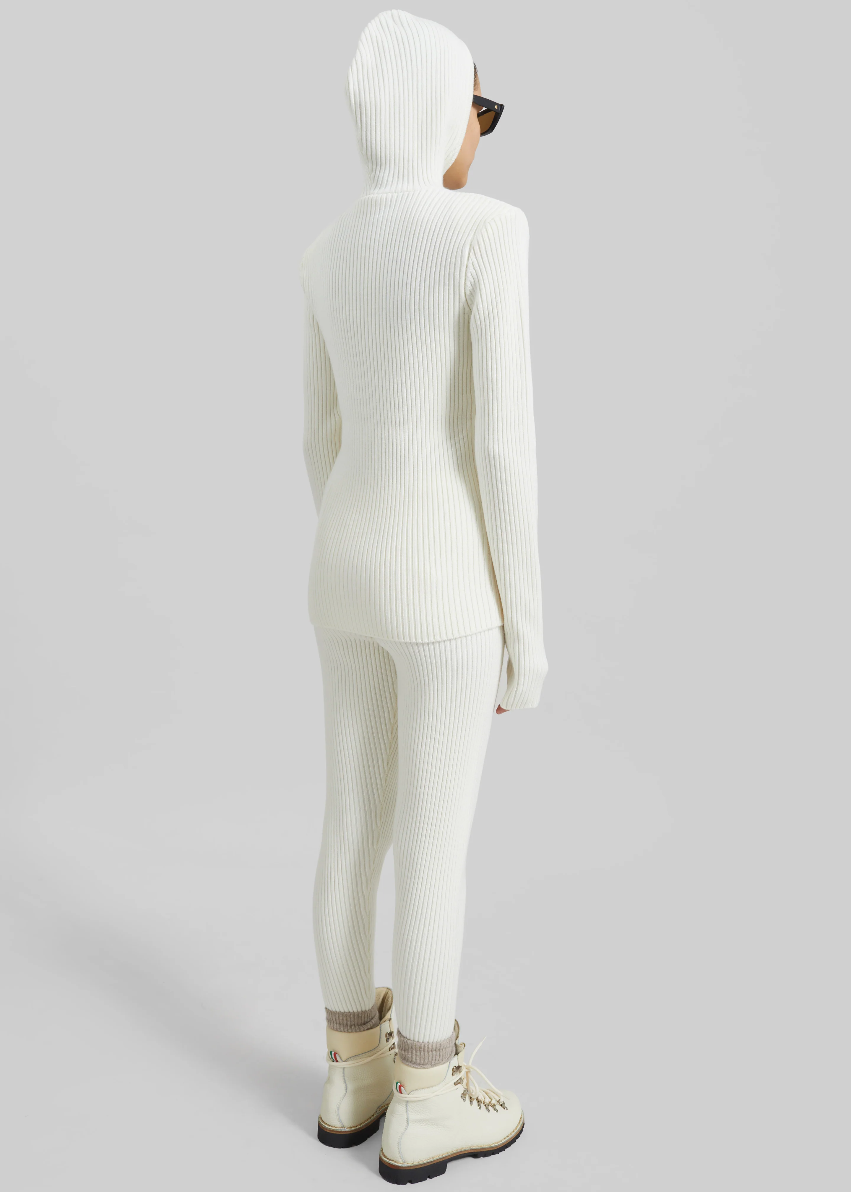 Piuma Knit Stirrup Leggings - White - Image 8