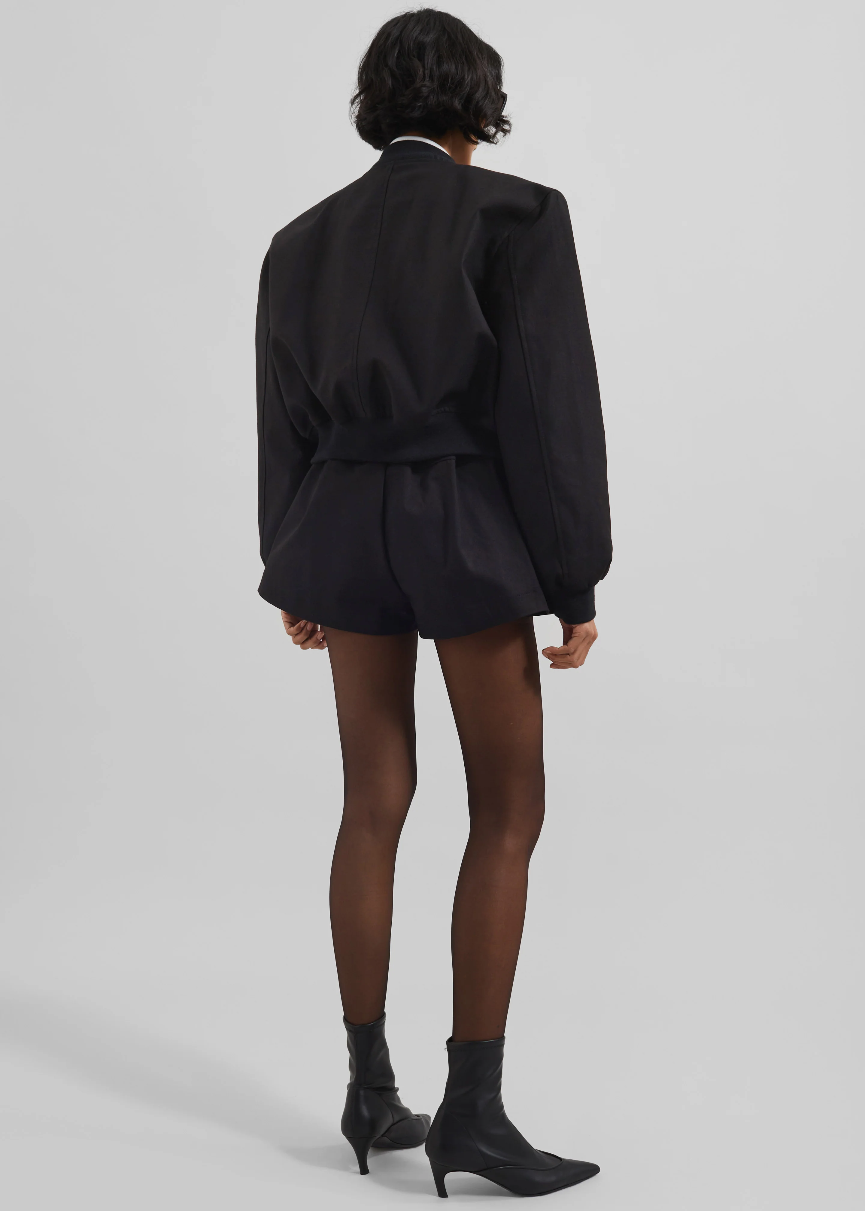 Pomona Crop Bomber Jacket - Black - Image 7