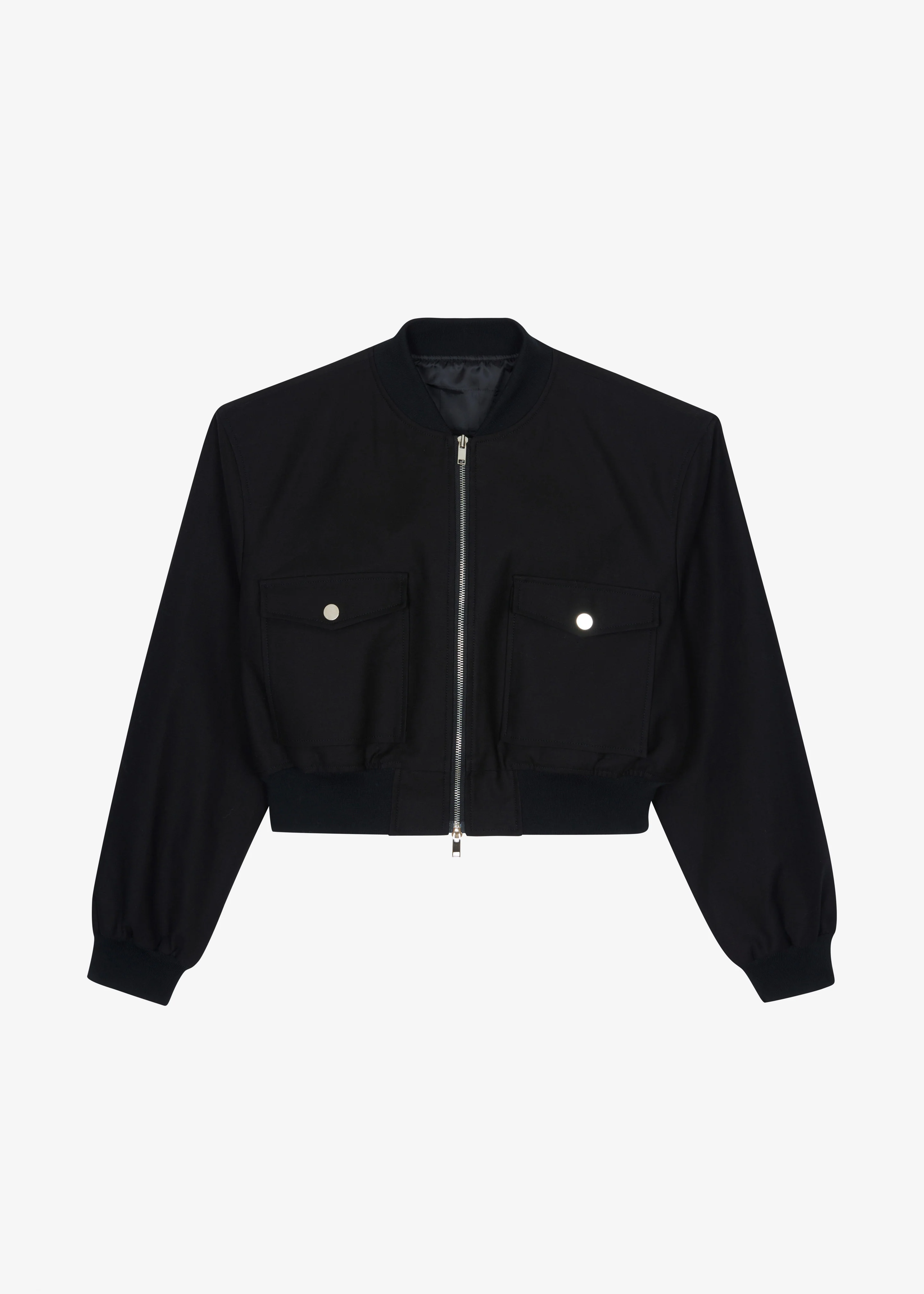 Pomona Crop Bomber Jacket - Black - Image 8