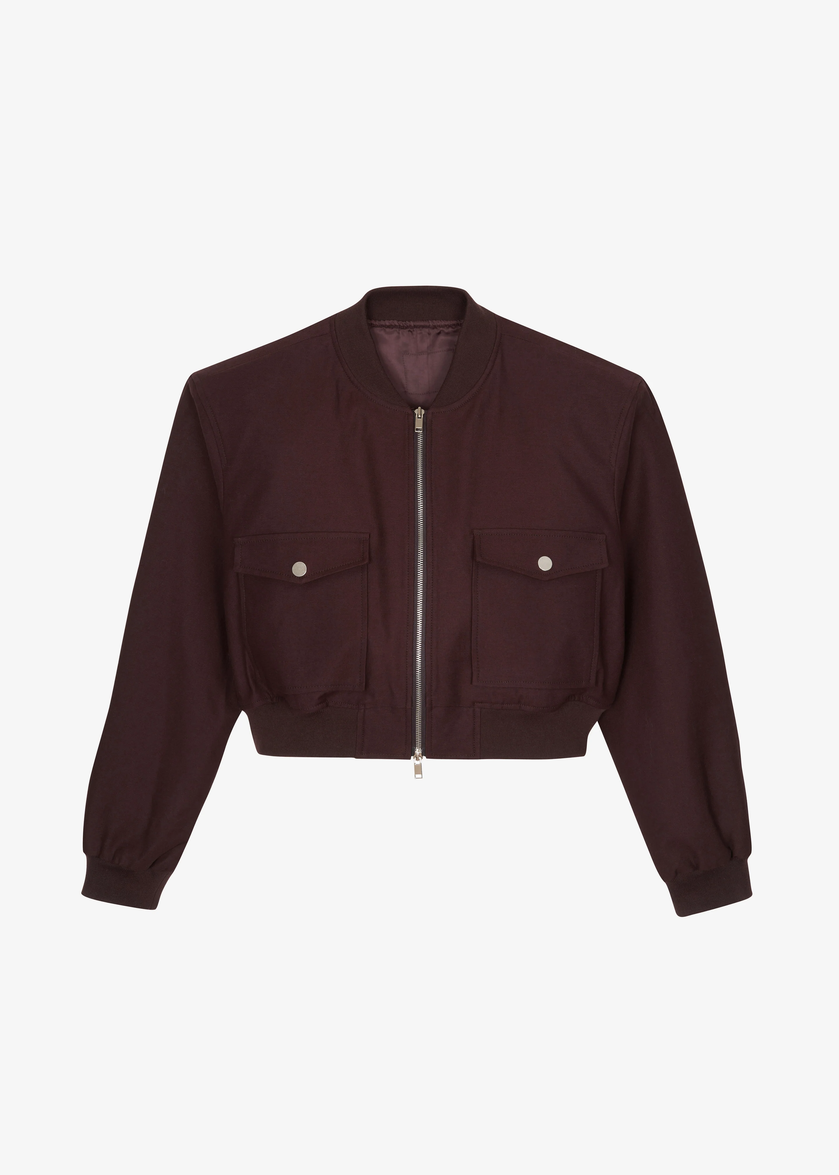 Pomona Crop Bomber Jacket - Burgundy - Image 9