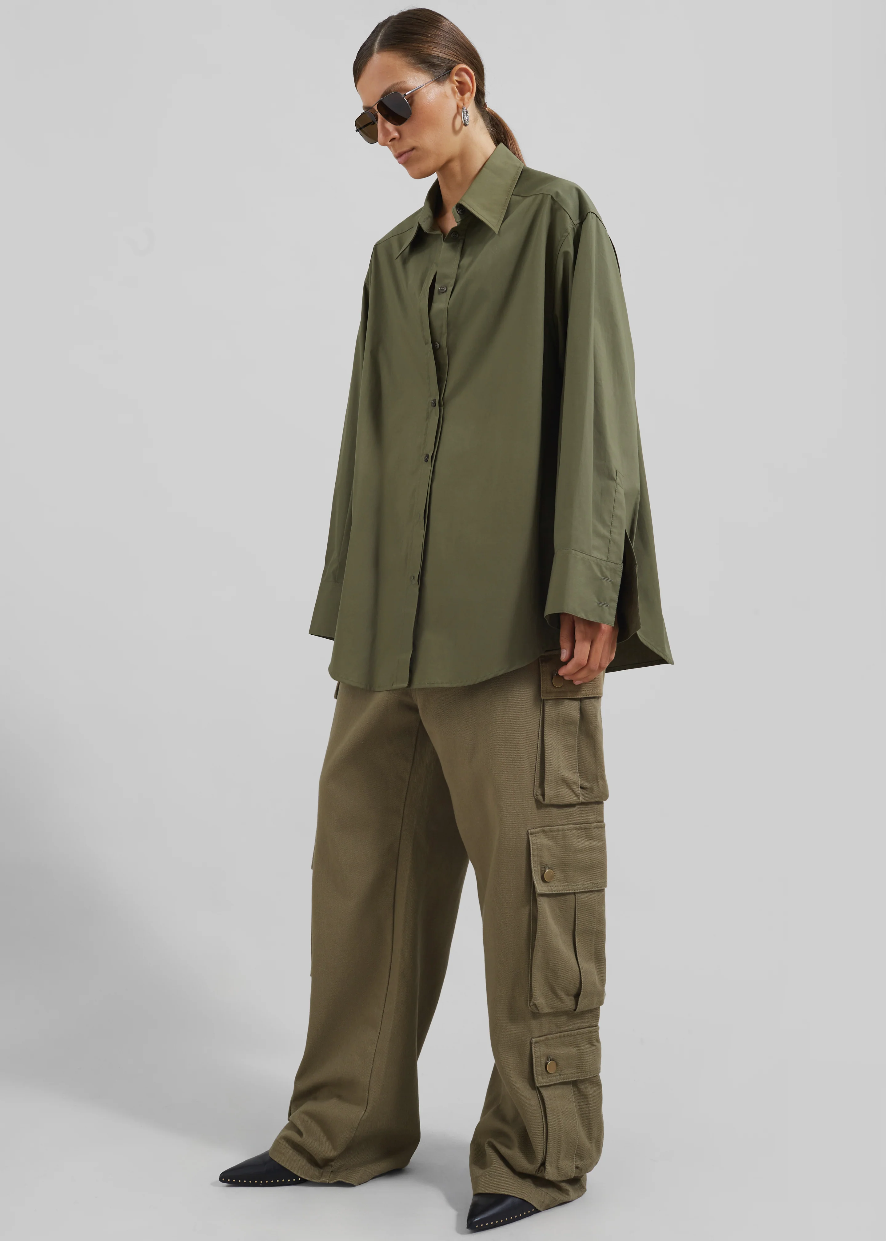 Prato Button Up Shirt - Khaki - Image 4