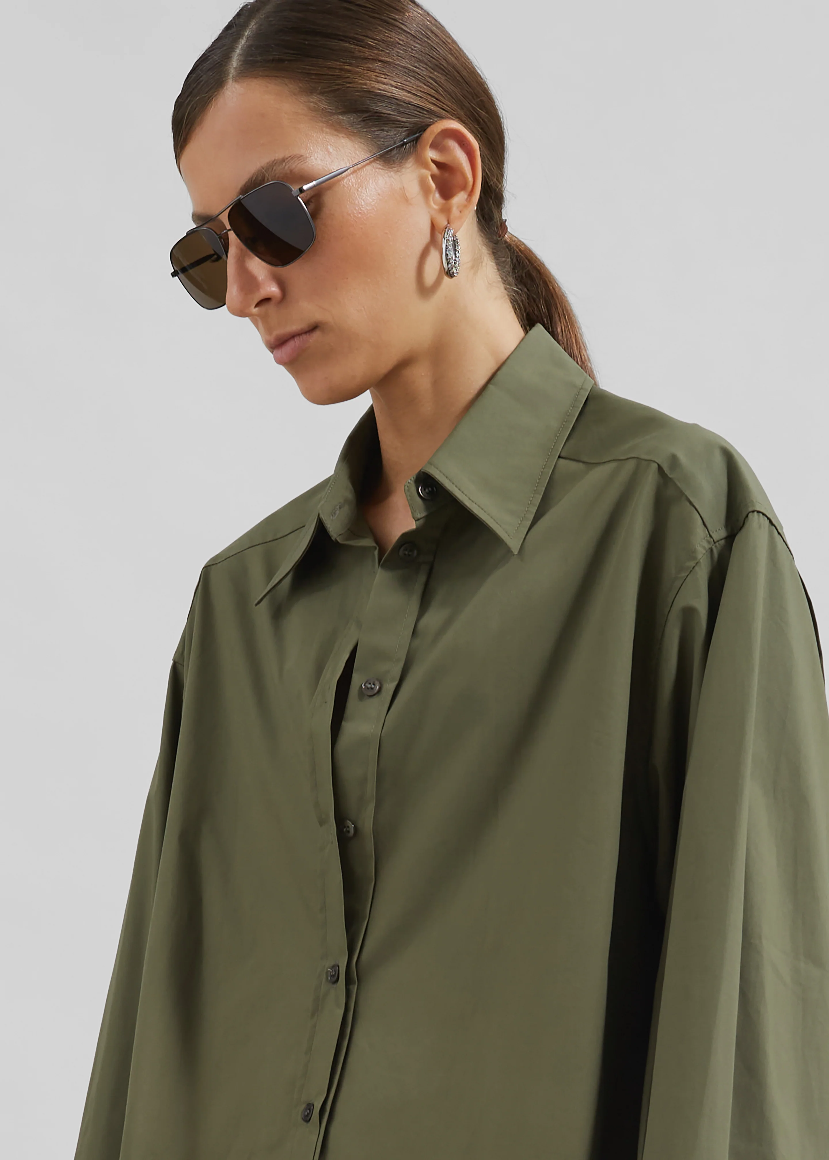 Prato Button Up Shirt - Khaki - Image 5