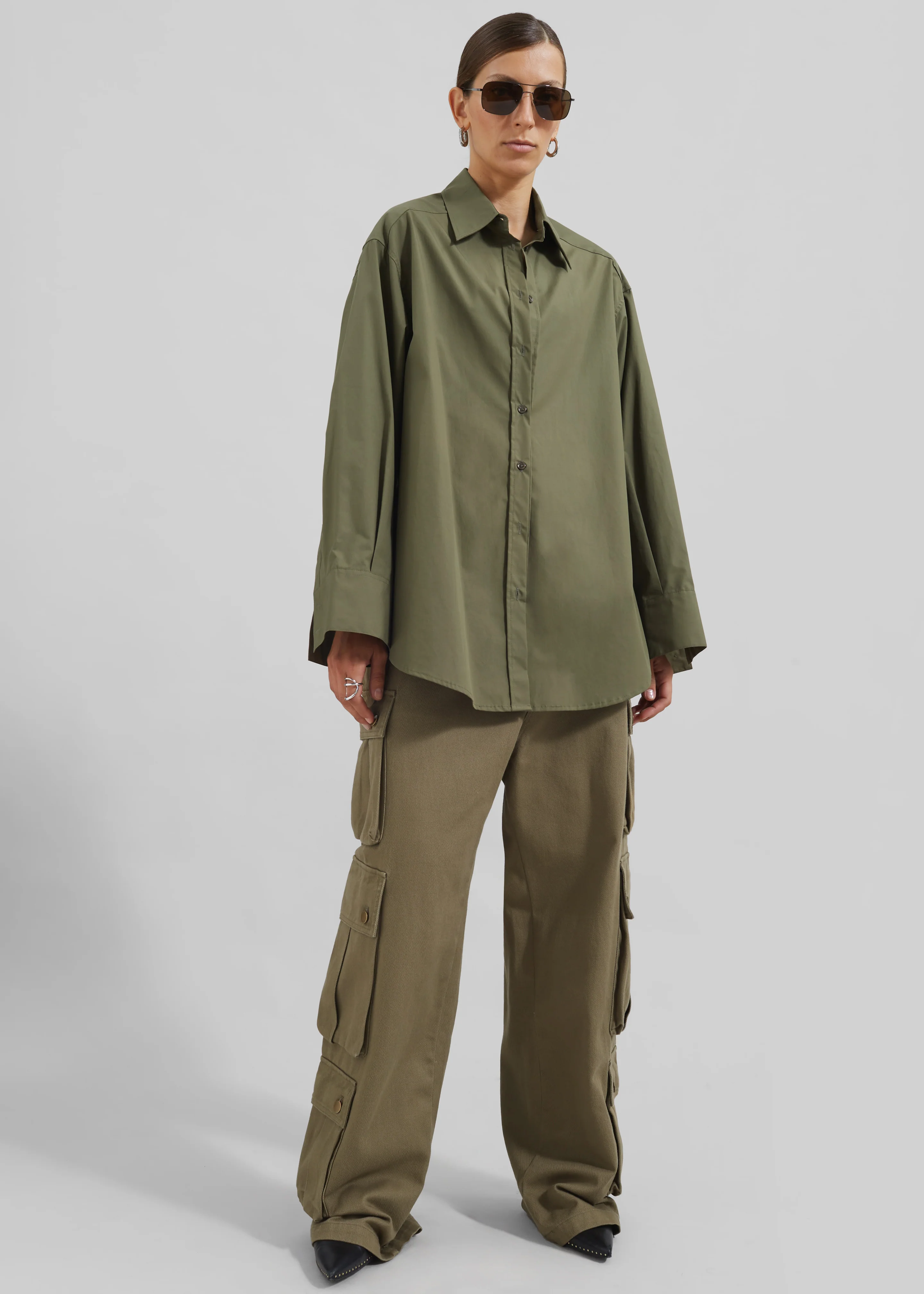 Prato Button Up Shirt - Khaki - Image 7