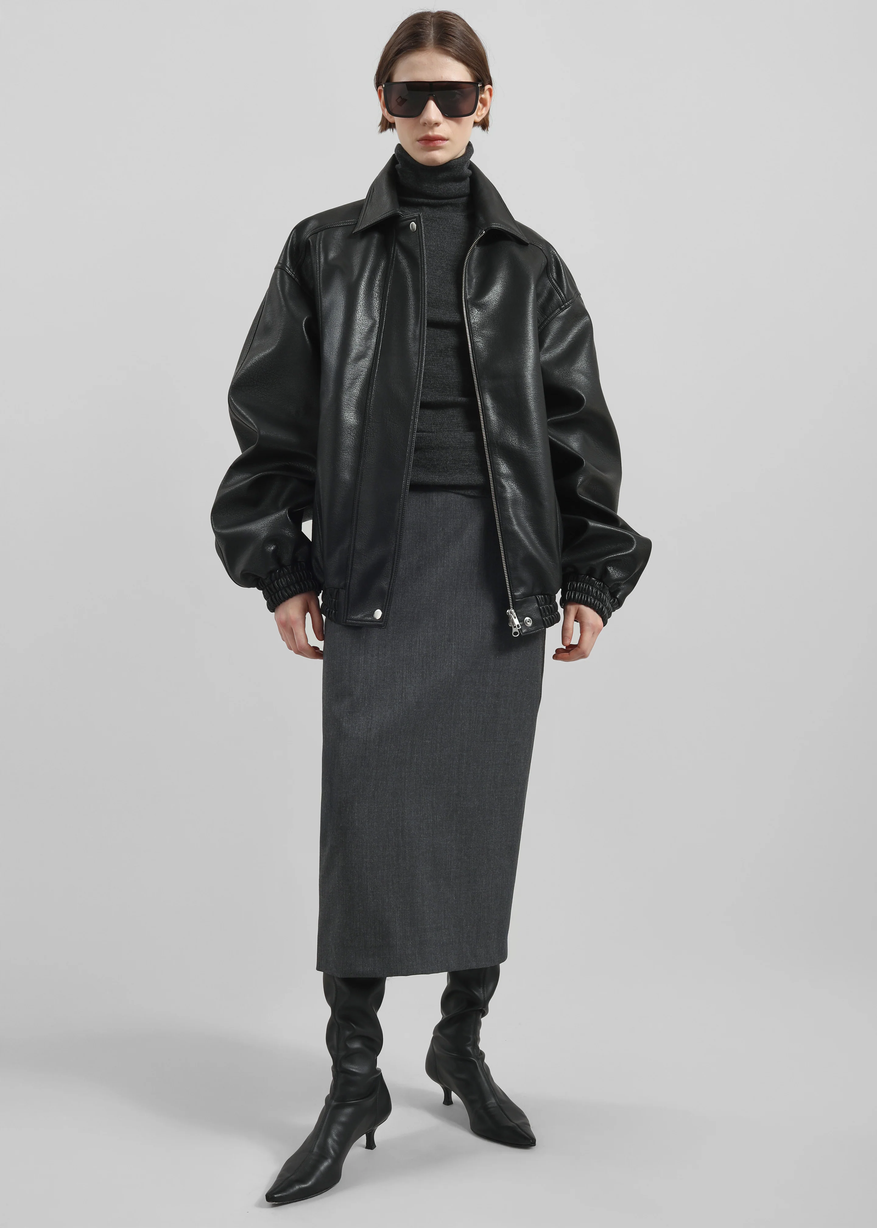 Prescott Faux Leather Jacket - Black - Image 7